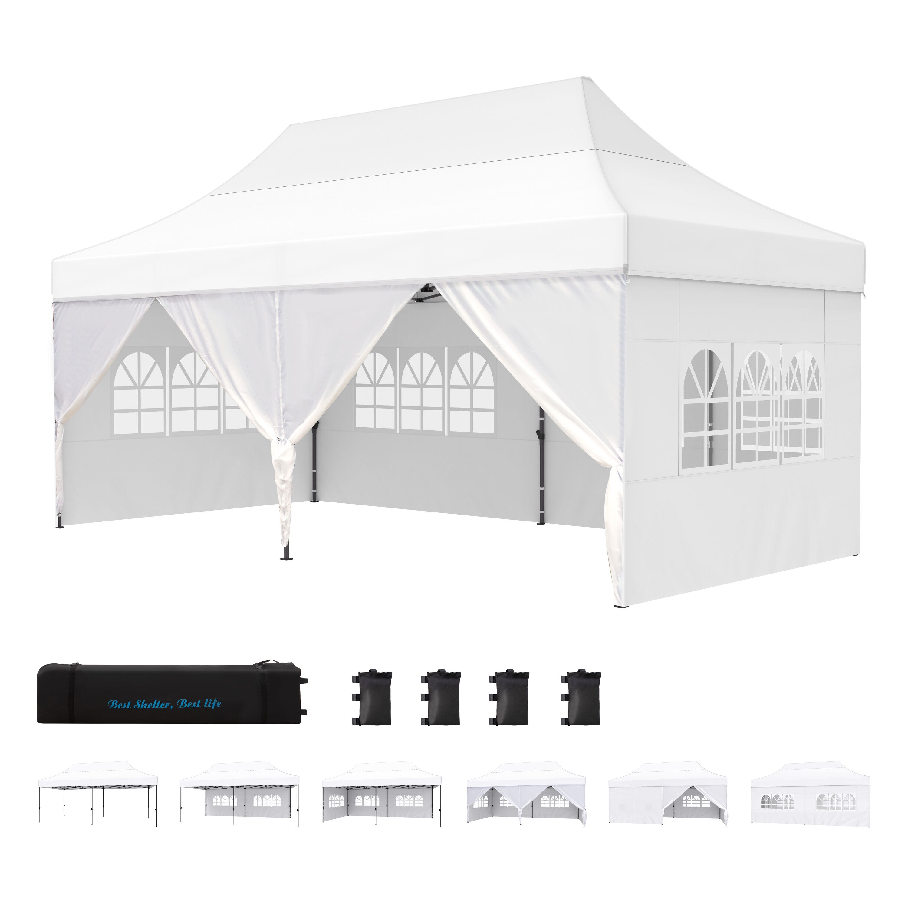 Sunshine Valley 20-Feet x 10-Feet Rectangle White Pop-up canopy