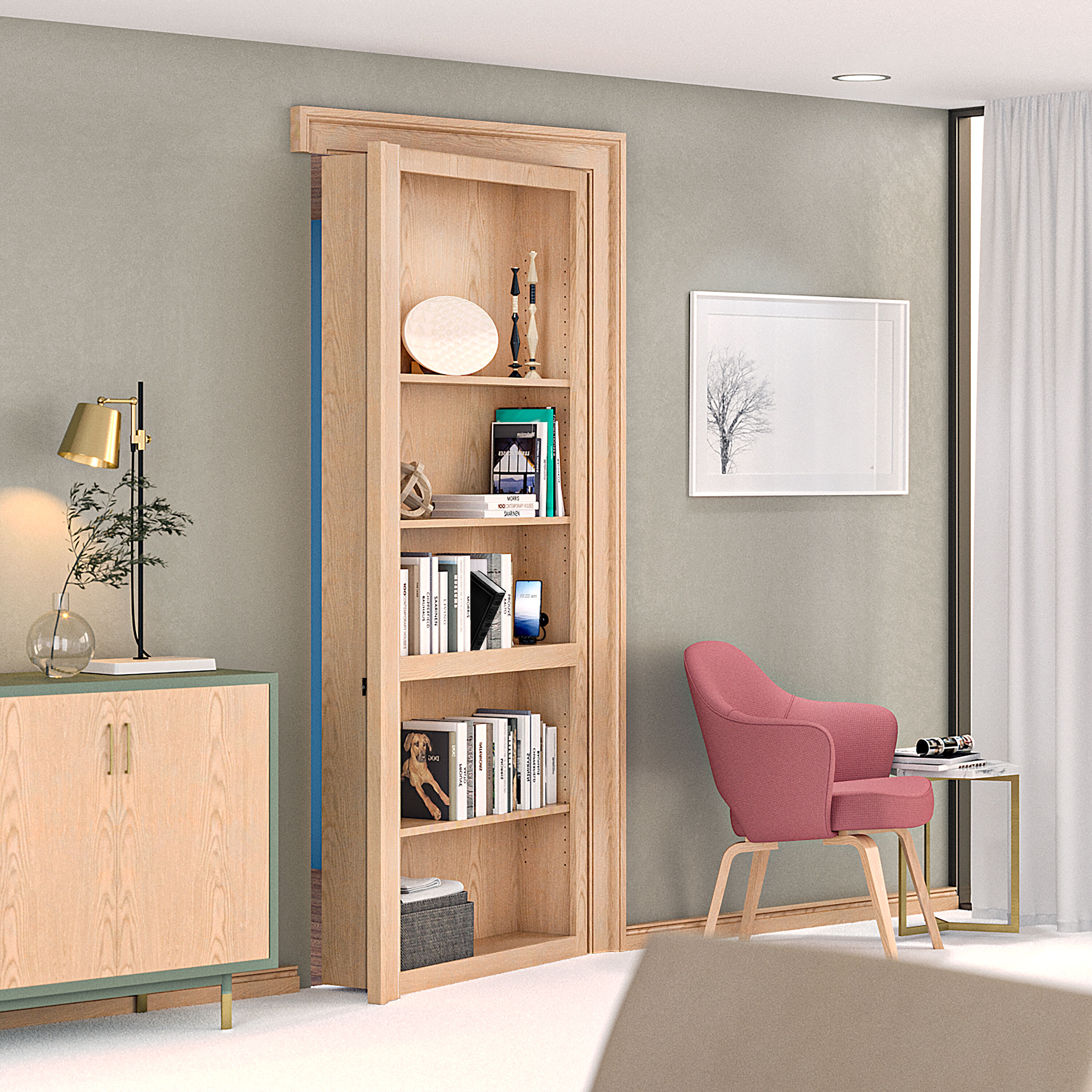 Invisidoor Hidden Door Bookcase - Traditional - Family Room