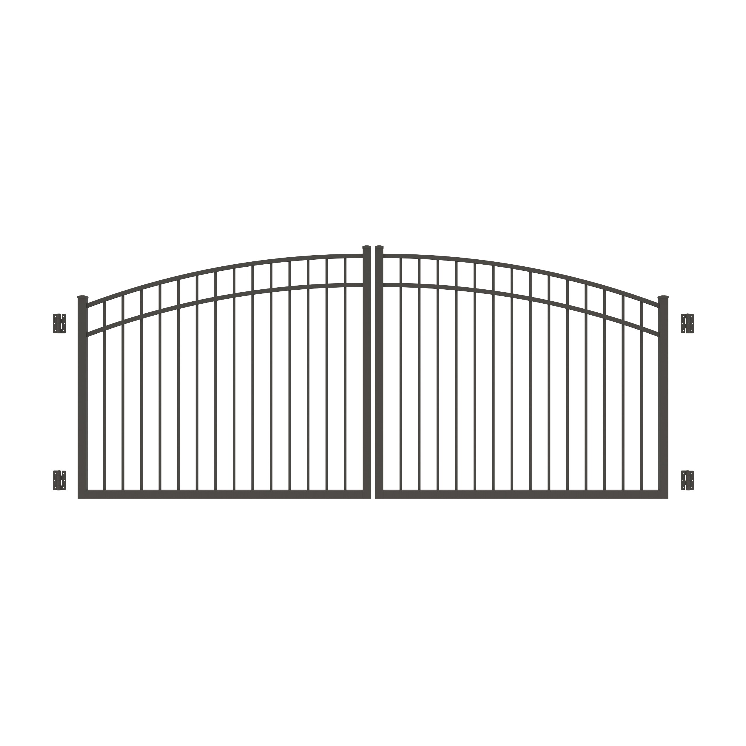 Freedom New Haven 3-ft H x 12-ft W Pewter Aluminum Spaced Picket Arched-top Decorative Fence Gate