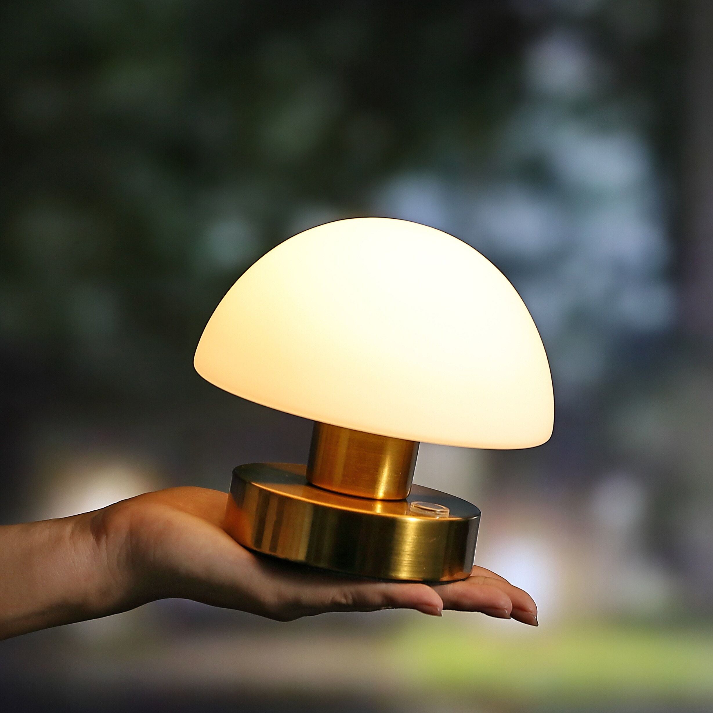 Mini Art Deco Cordless Lamp - Antique Brass