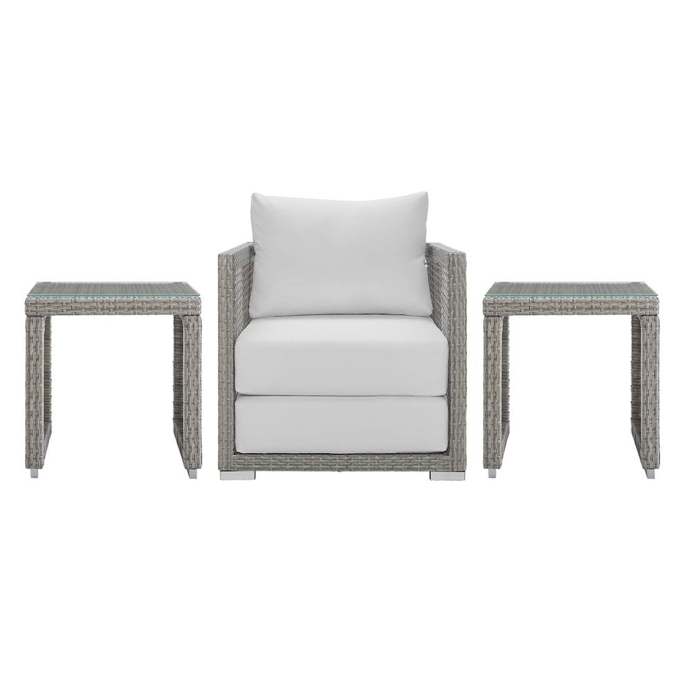 Modway BG3134772 Aura 3 Piece Outdoor Patio Wicker Rattan Set