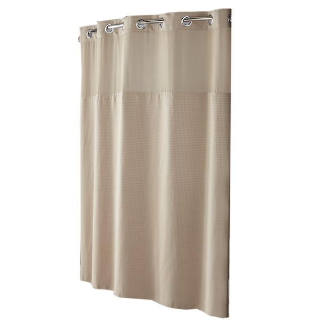 Hookless Polyester Taupe Diamond Pique, 108 Inch Wide Hookless Shower Curtain