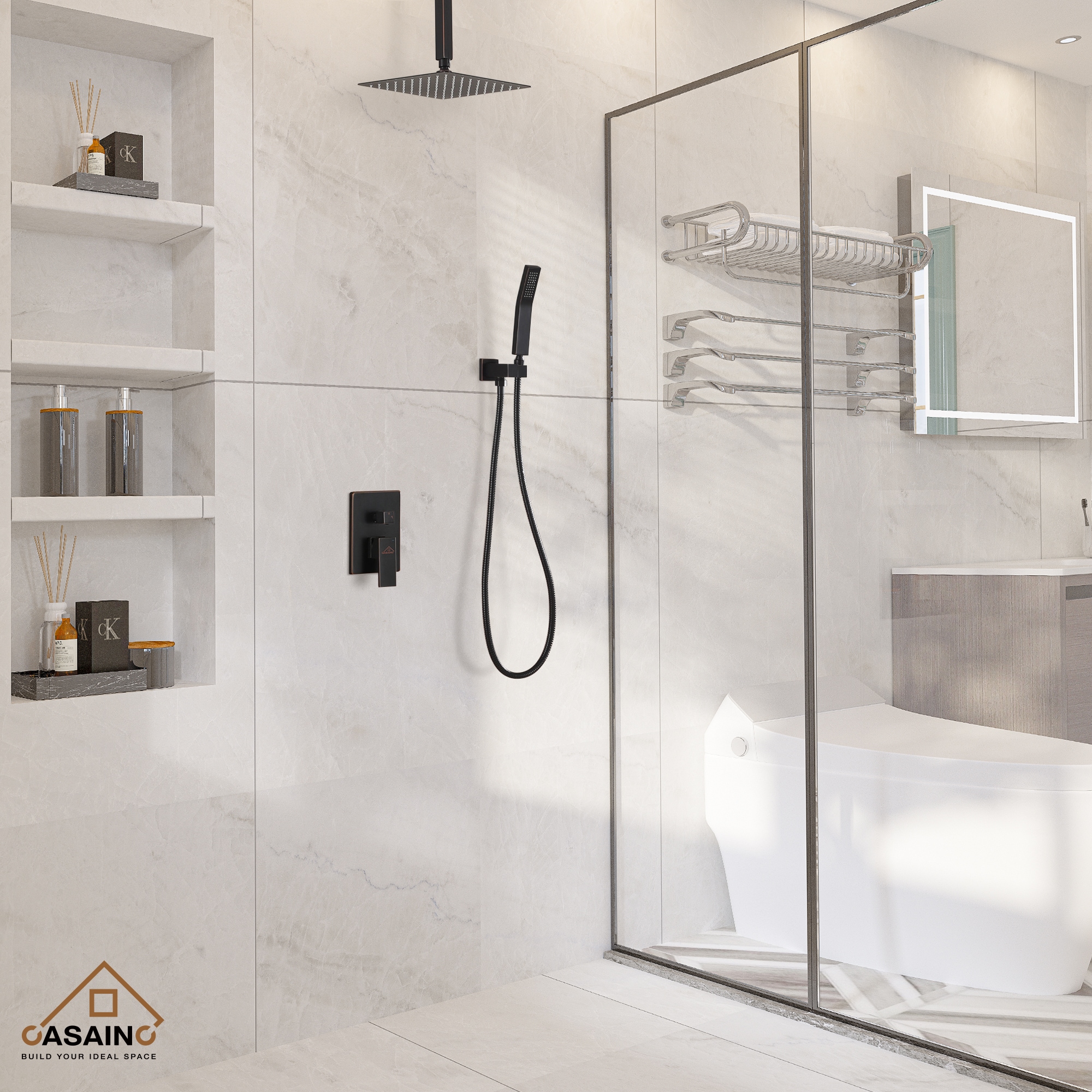 CASAINC OY-93A1203-MB Showerhead-Bar-Panels - View #2