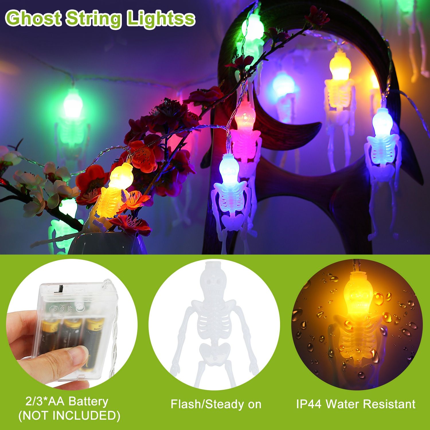 BEARSOLIM D0102HSR17G Halloween-String-Lights - View #4