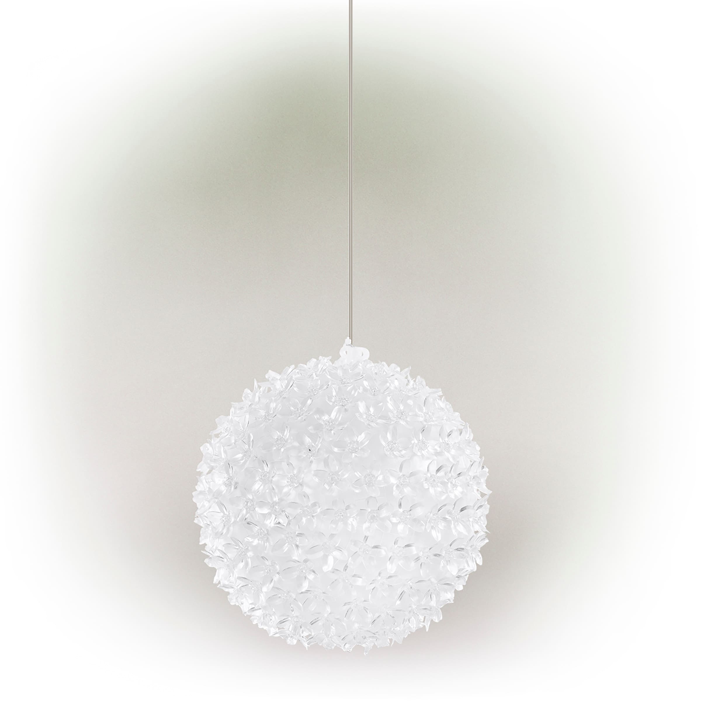 Multi-Colored LED Flashing Sphere Hanging Ornament, 8-Inch