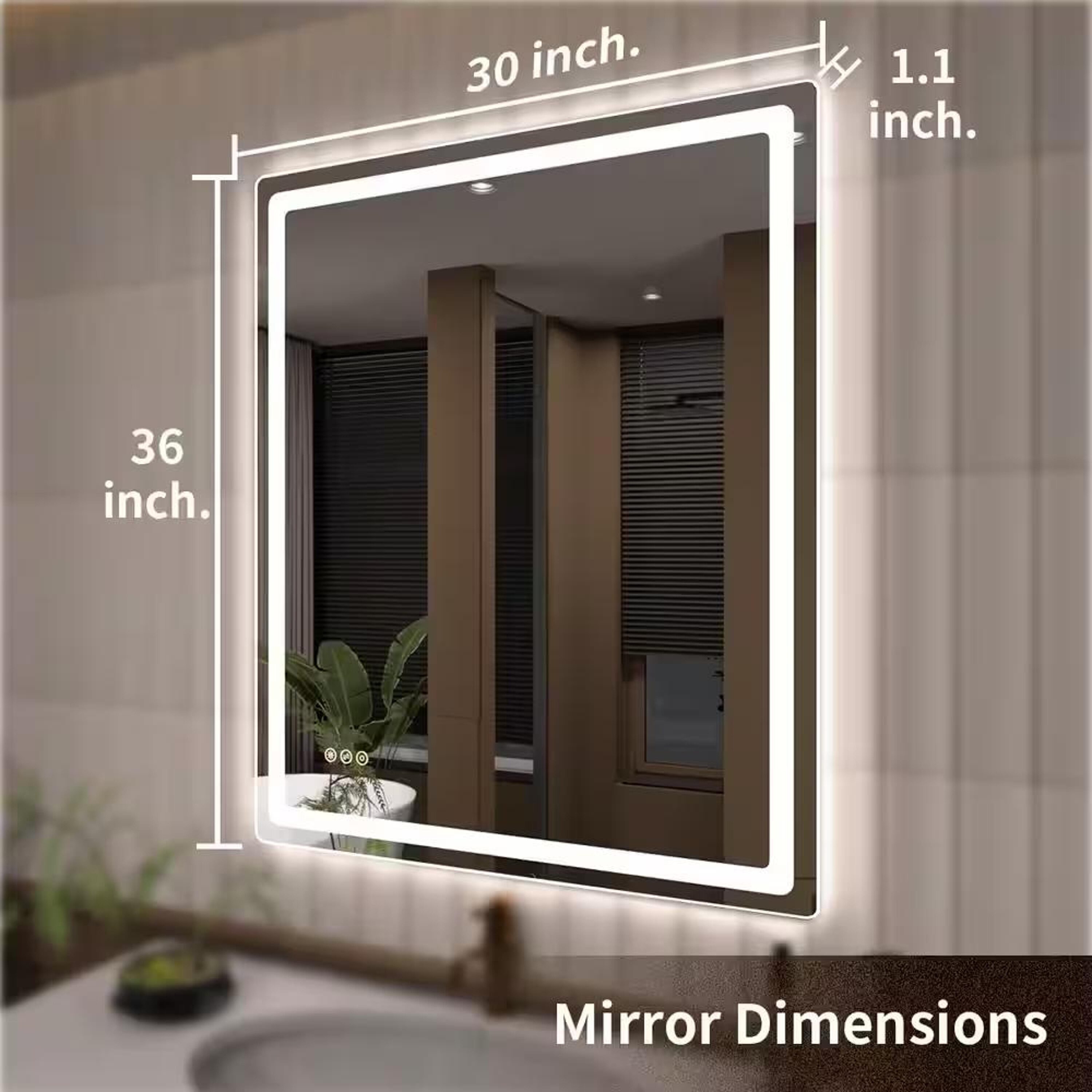 Bayfeve BFKF-3036U4-MIR Framed-Bath-Mirrors - View #3