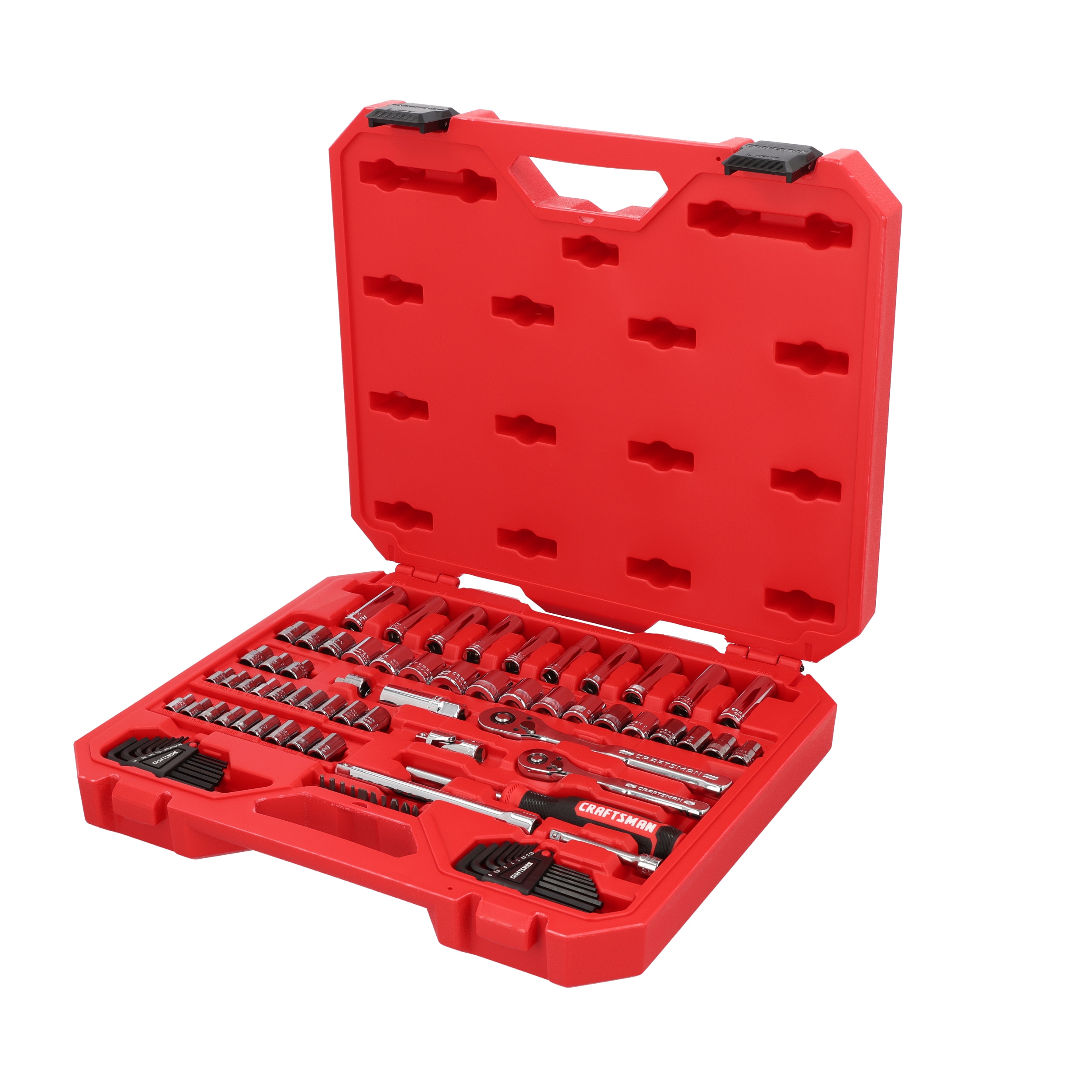 CRAFTSMAN 83 Piece Standard SAE and Metric Polished Chrome Mechanics Tool Set with Hard Case CMMT12121L at Lowes