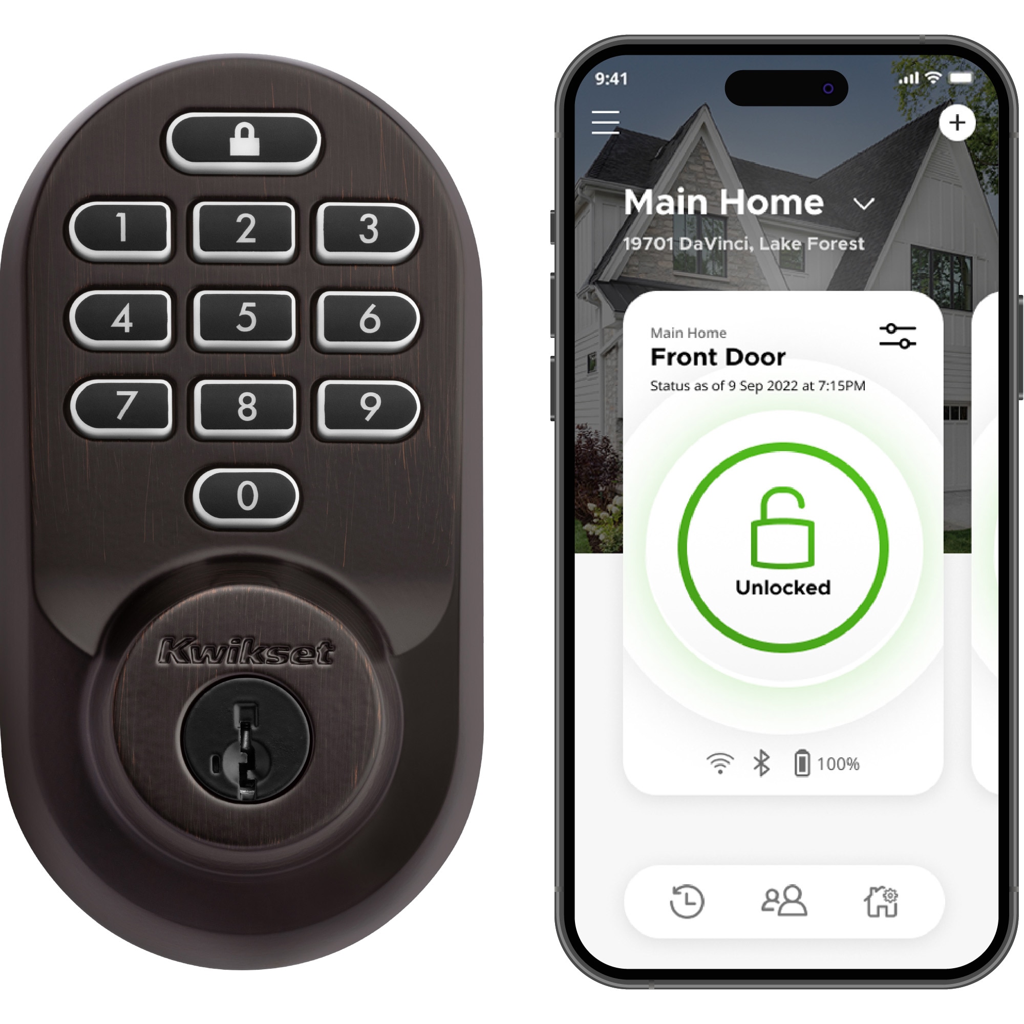 Kwikset Halo Keypad Venetian Bronze Smart Lock Electronic Deadbolt with Wifi Smartkey with Keypad