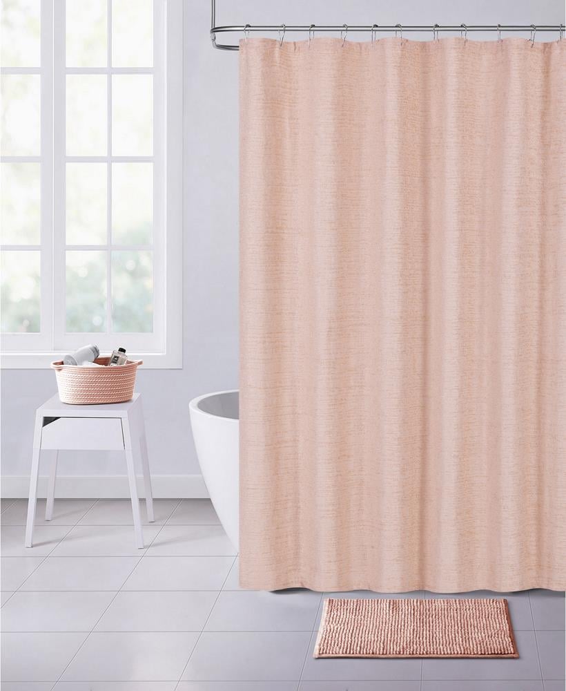 Dainty Home 0.1-in H Polyester Blush Solid Shower Curtain Lowes.com