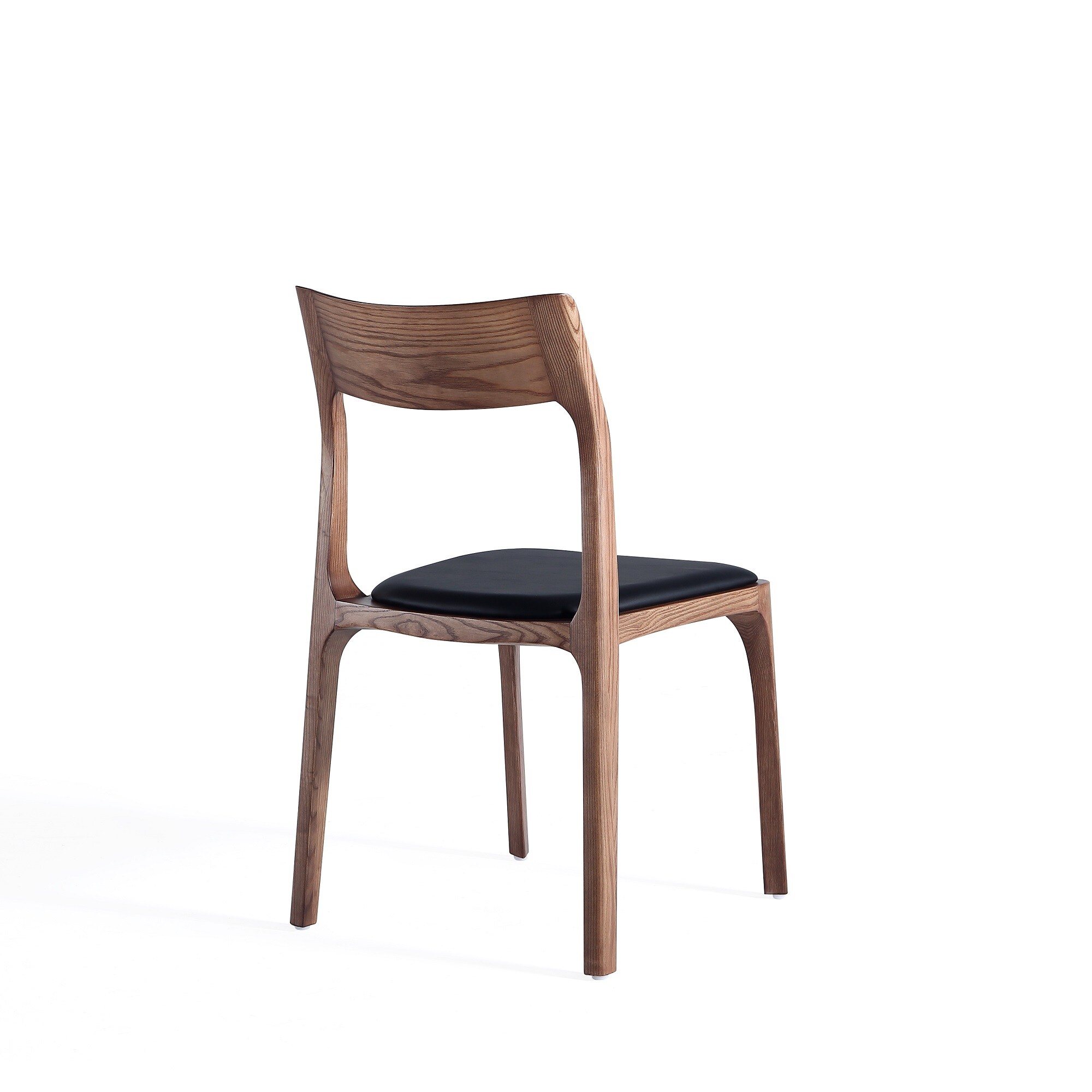 Moderno Walnut and Black Stackable Dining Chairs Set