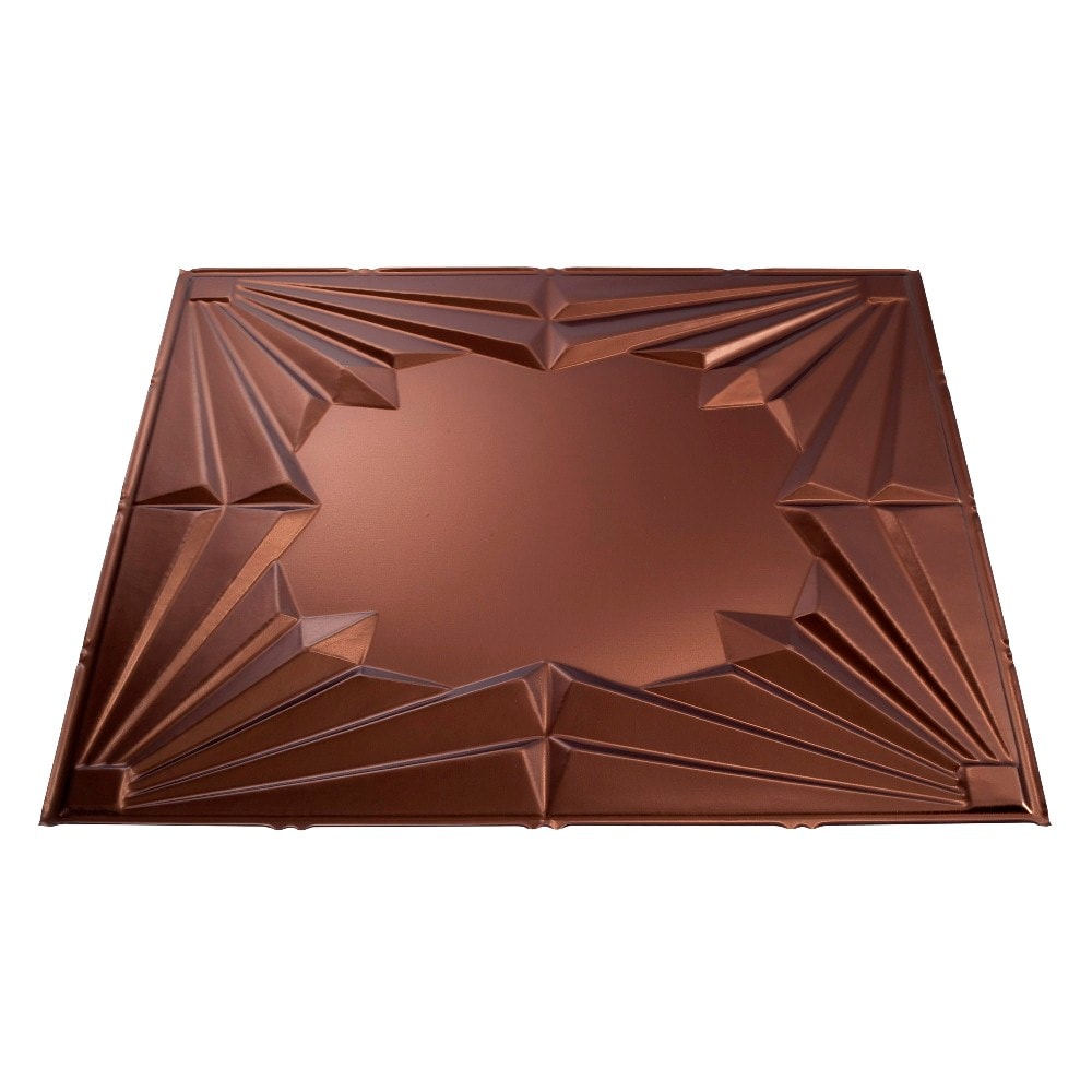 Fasade L58-26 24-in x 24-in Art Deco Oil-Rubbed Bronze Patterned 15/16-in Drop Ceiling TIles