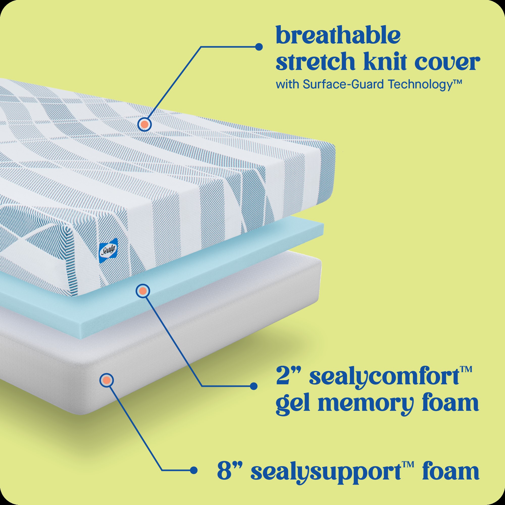 Sealy Dreamlife 10" Gel Memory Foam Queen Mattress