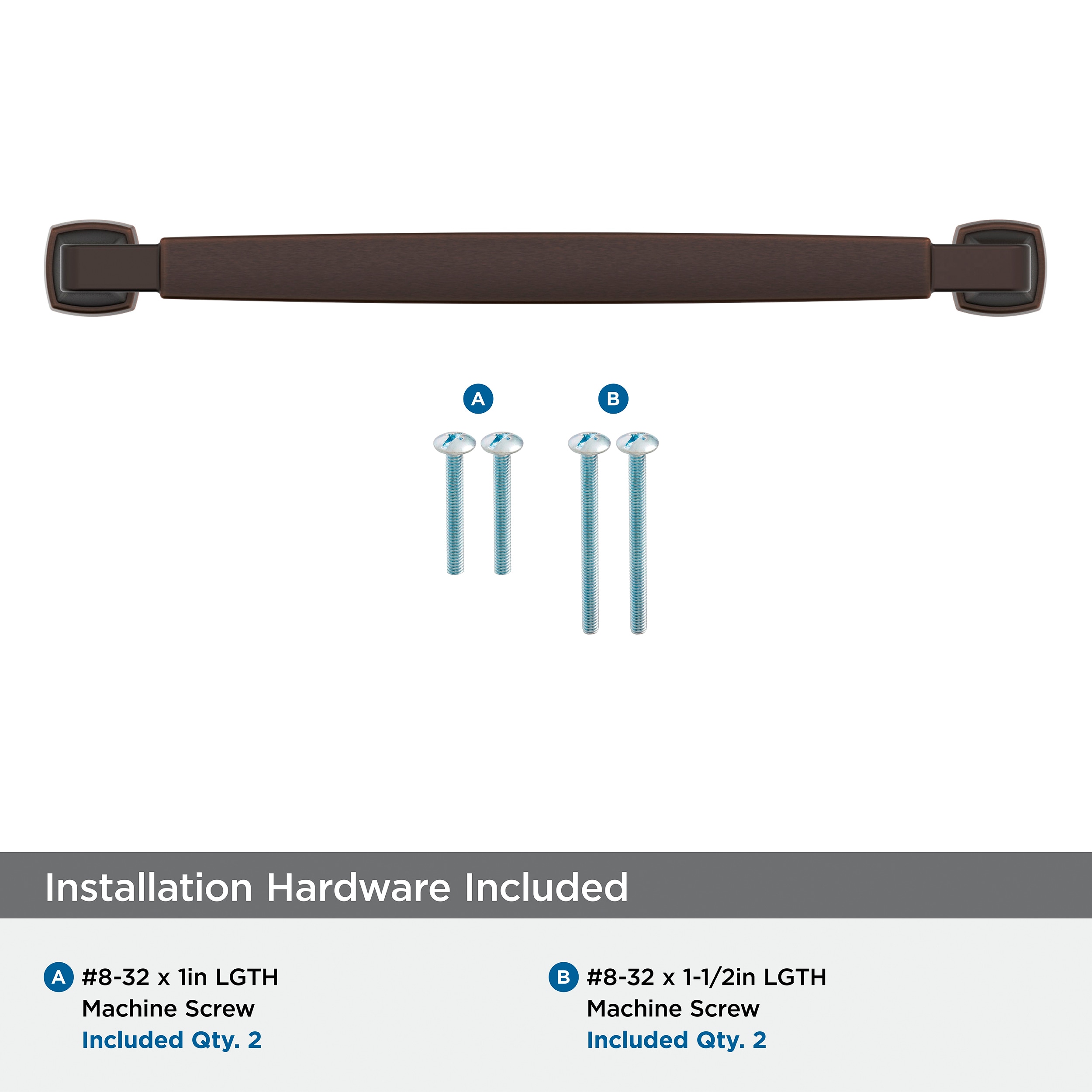 Oil-Rubbed Bronze 7-9/16" Cabinet Drawer Pull Bar