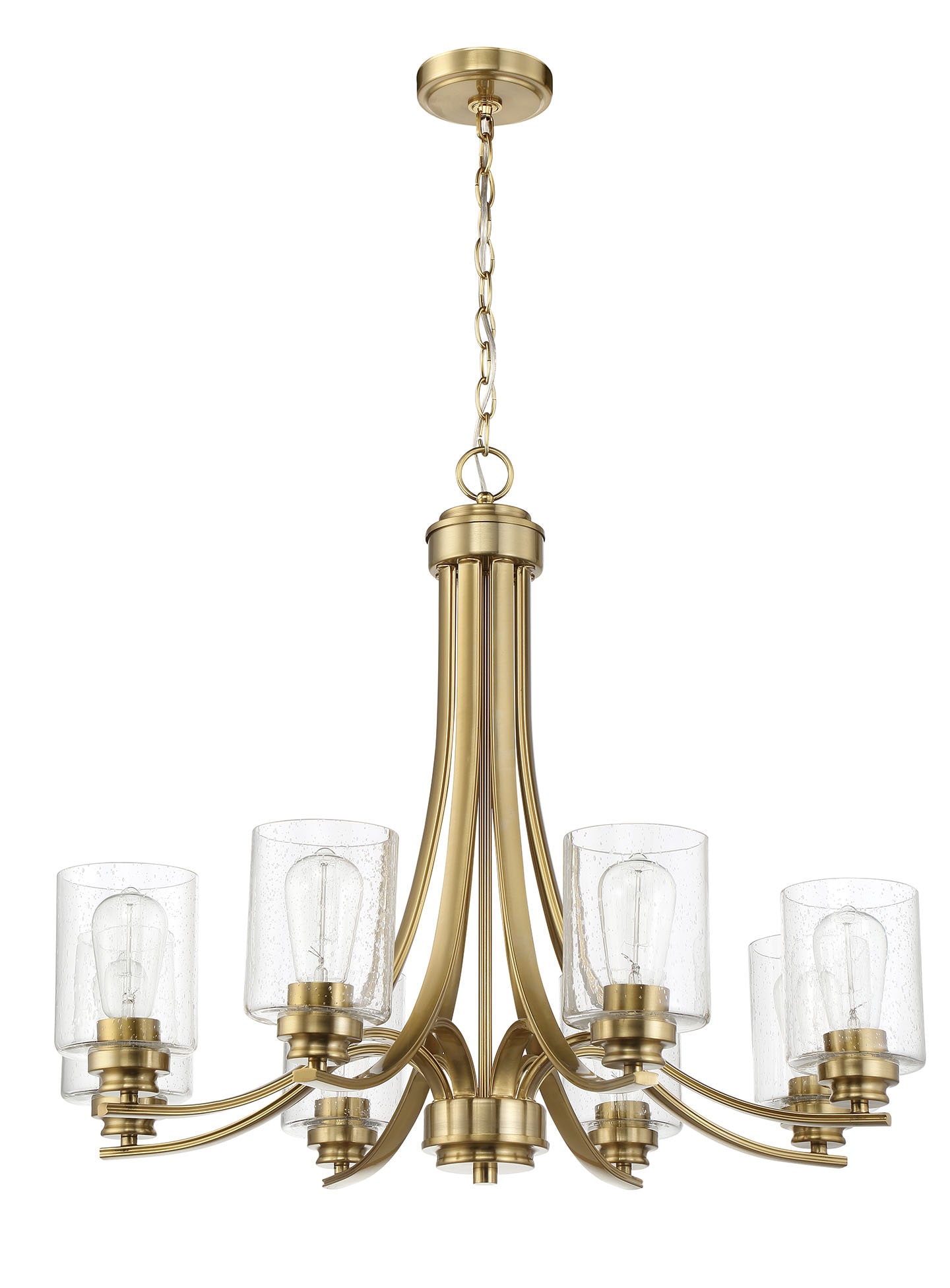 Craftmade Bolden 8-Light Satin Brass Transitional Dry Rated Chandelier ...