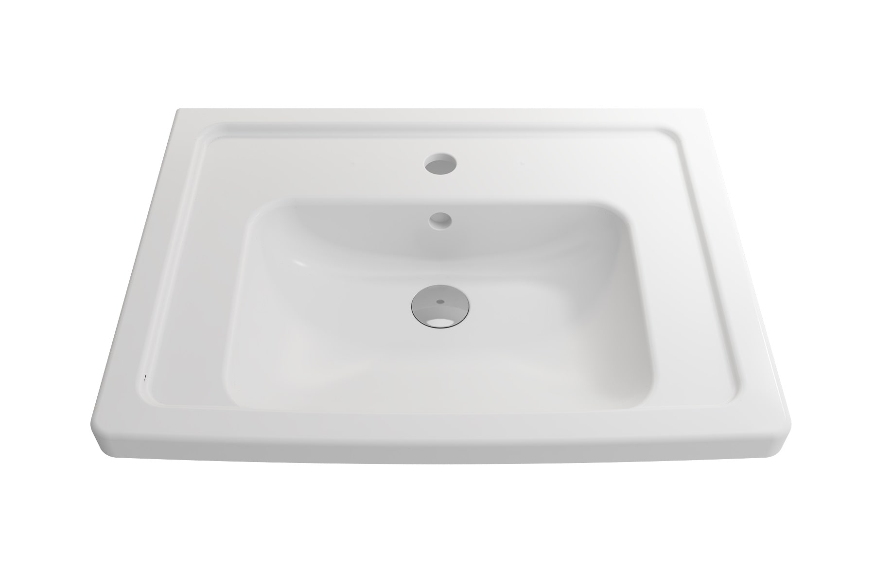 BOCCHI 1007-002-0126 Fire Clay 19.25-in Wall-mount Rectangular Traditional White Bathroom Sink