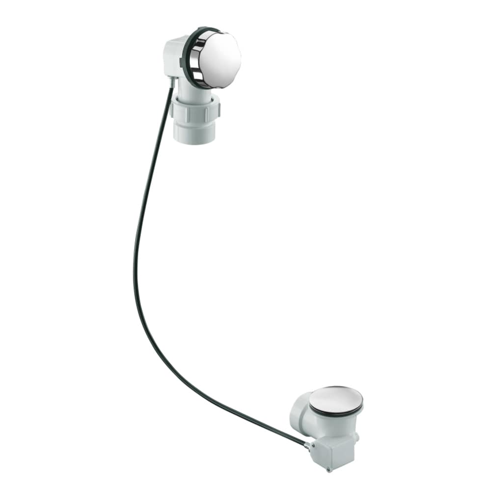 KOHLER 7214-CP 1-1/2-in Polished Chrome Clearflo Polished Chrome Cable drive Drain with Brass