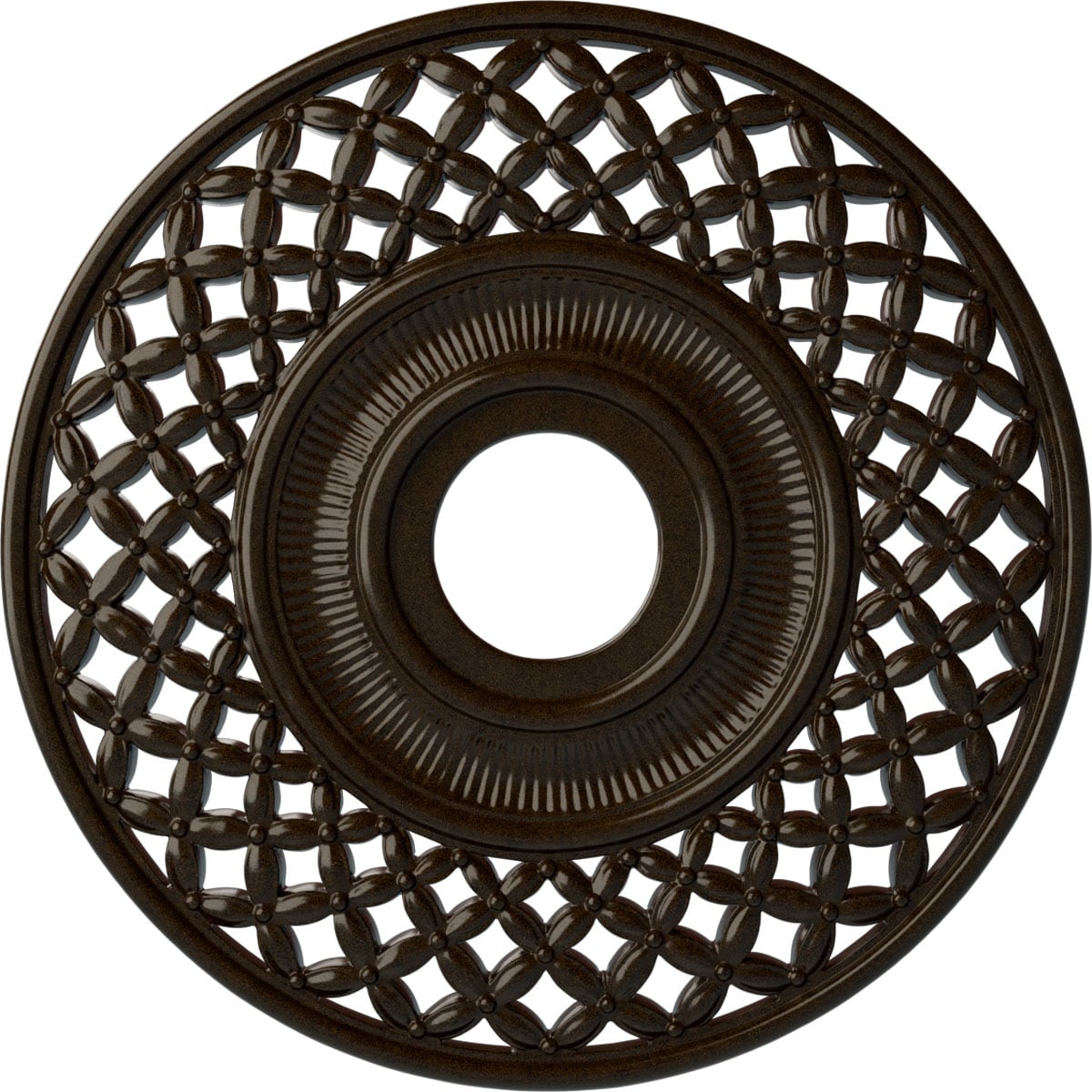 Ekena Millwork CM22RBBZS Robin 22.25-in W x 22.25-in L Painted Bronze Polyurethane Whole Ceiling Medallion