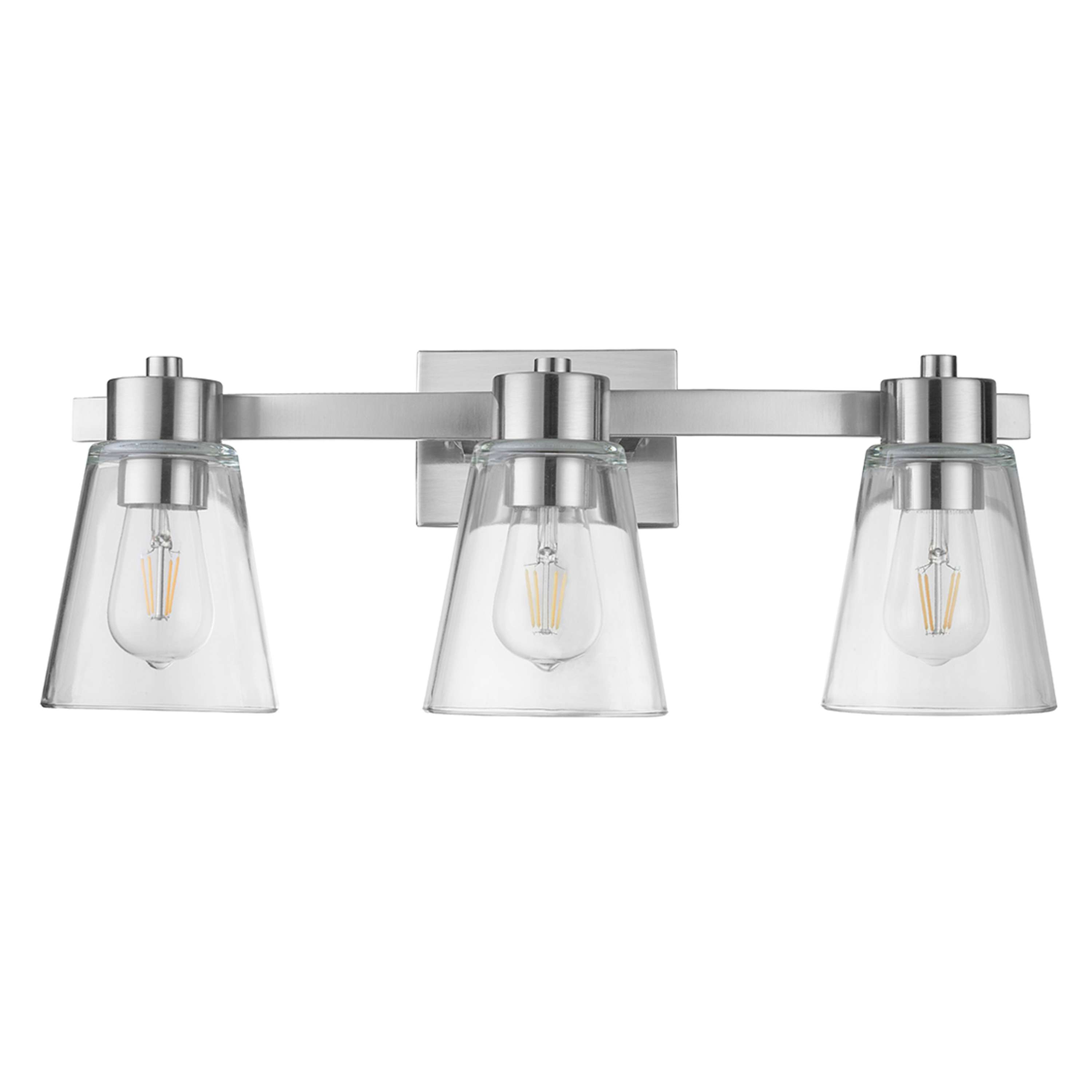 3-Light LED Vanity Fixture Brushed Nickel Wall Sconces Bright Save Energy 