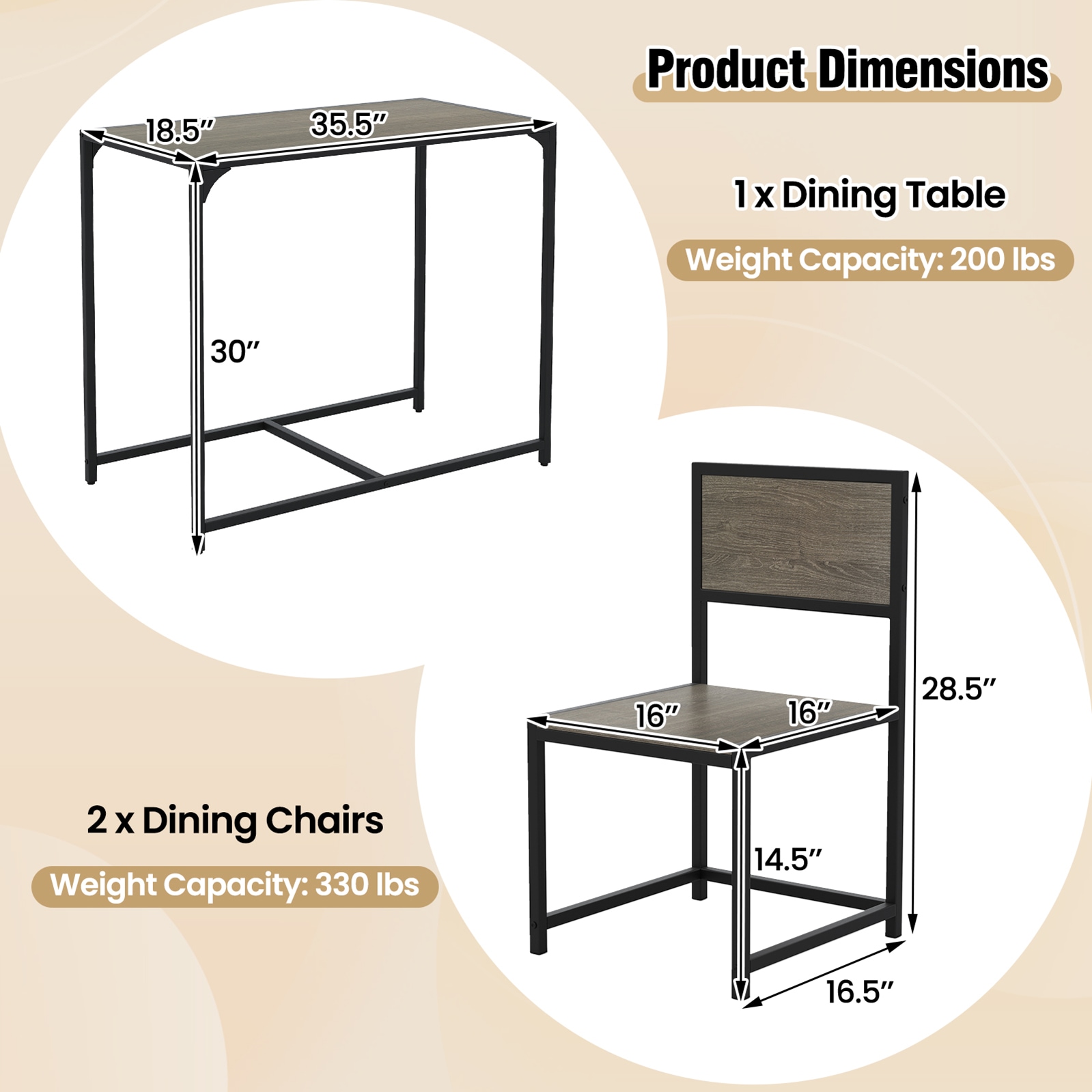 Poinic CWJ11230WH Dining-Sets - View #3