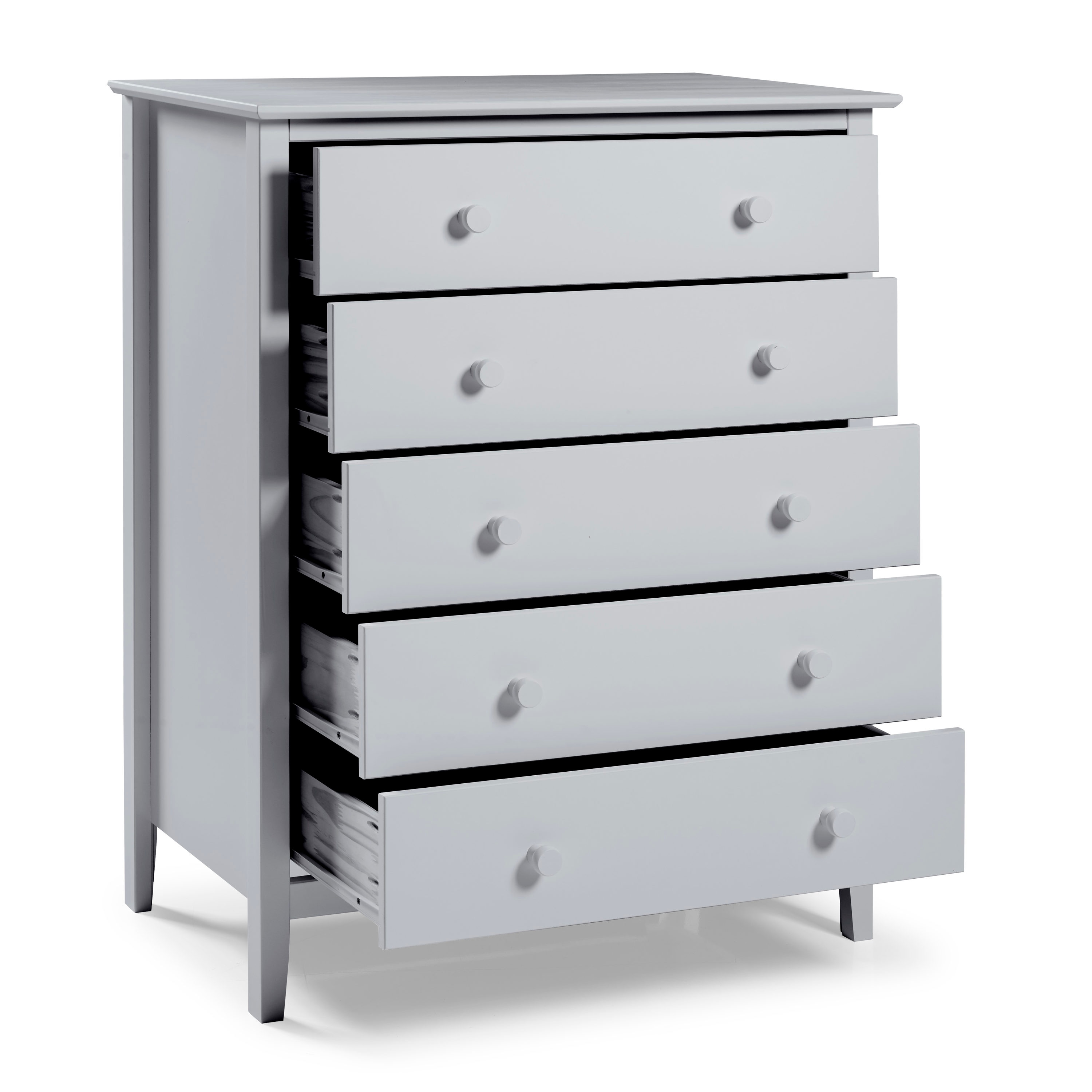 Dove Gray Pine 5-Drawer Chest