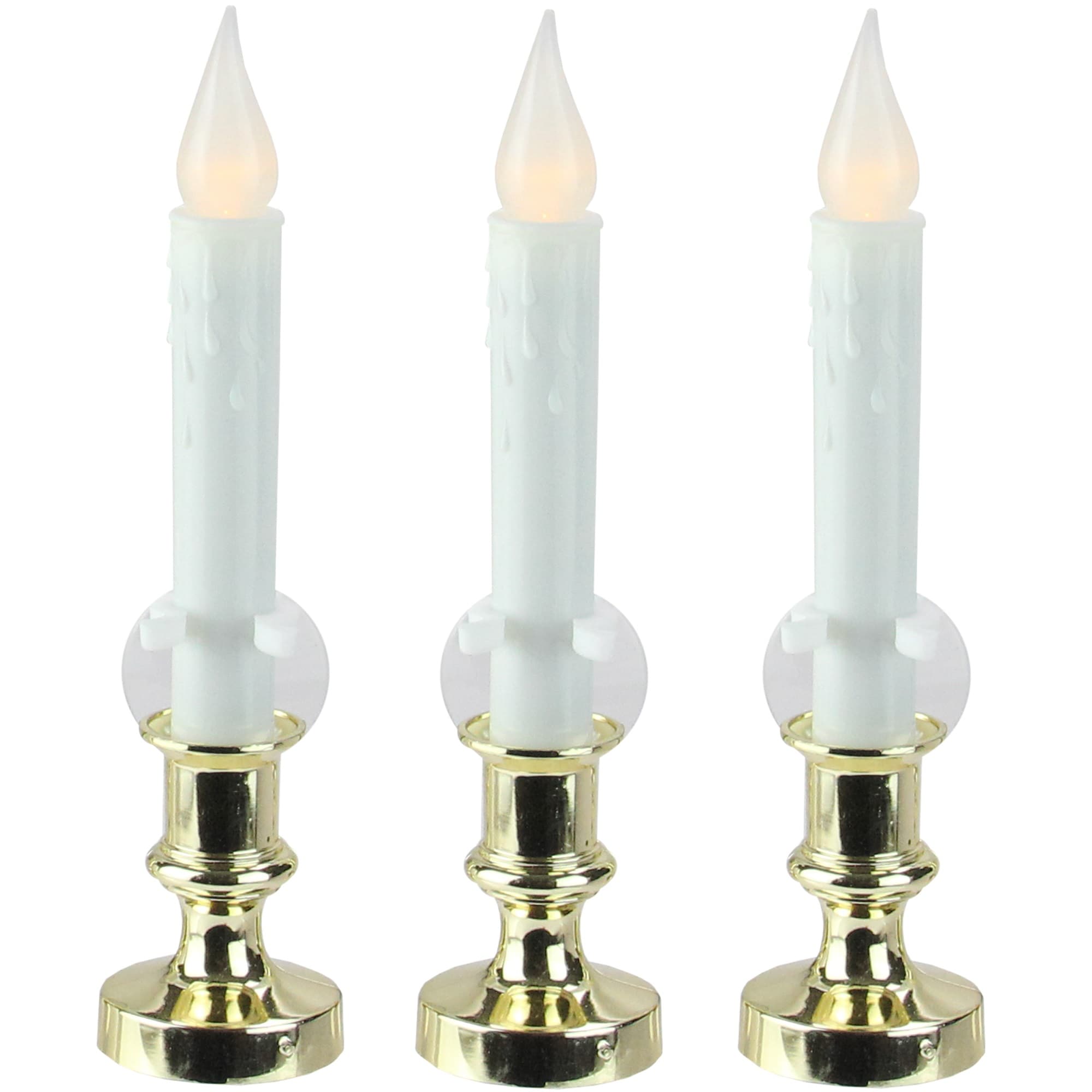 Northlight 32912615 8.5-in Lighted Candle Candle 3 -Pack Battery-operated Christmas Decor