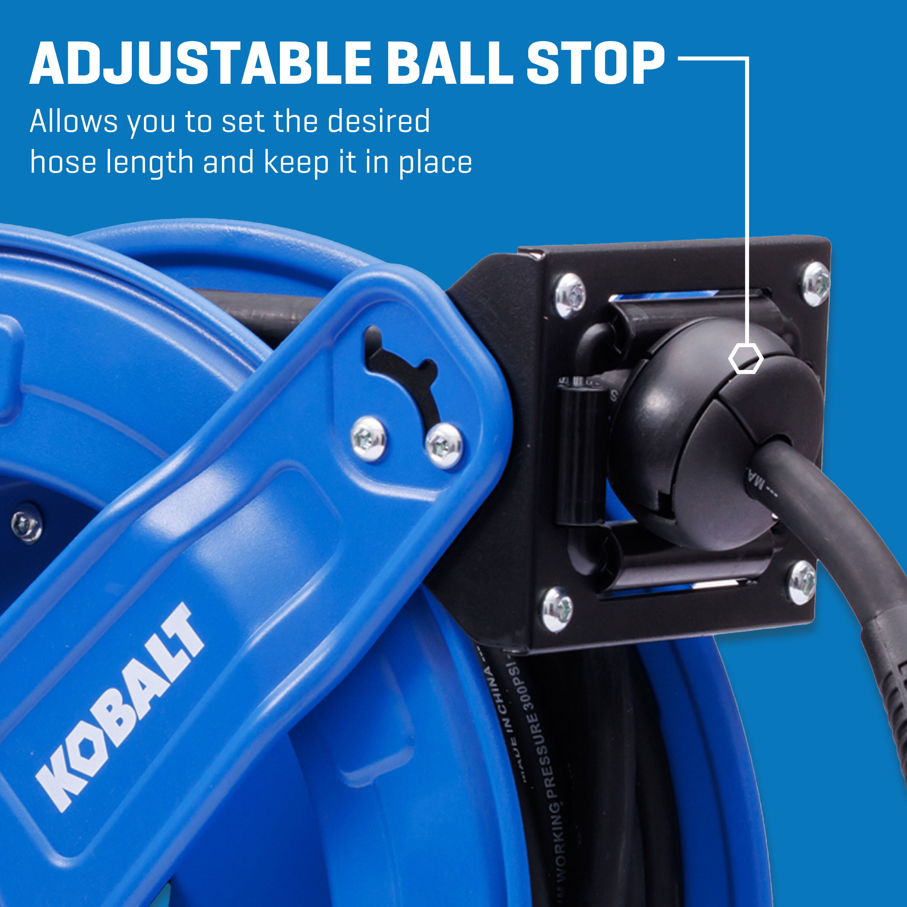 Kobalt Enclosed Retractable Reel w/3/8-in x 50-Ft Poly Hybrid Hose in the Air  Compressor Hoses department at