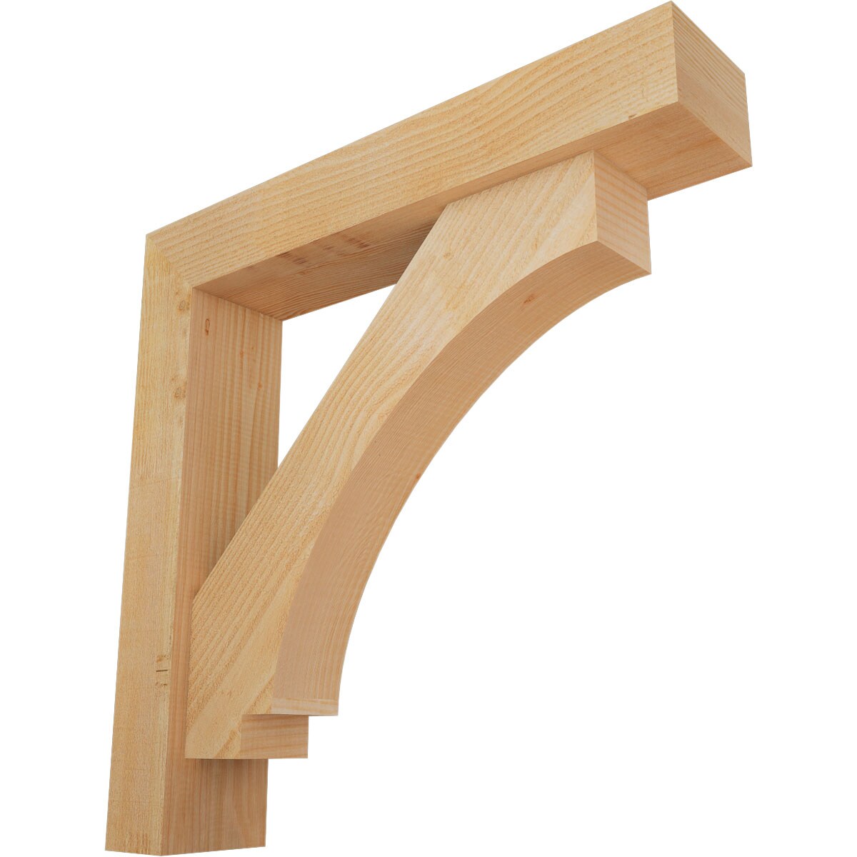 Ekena Millwork 1462855 Imperial block rough sawnbracket with offset brace 6-in x 30-in x 30-in Douglas fir Brown Wood Standard bracket