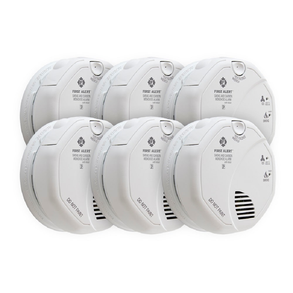 First Alert SC7010BPVCN Hardwired Smoke & Carbon Monoxide Detector with  Voice Location and Battery Backup