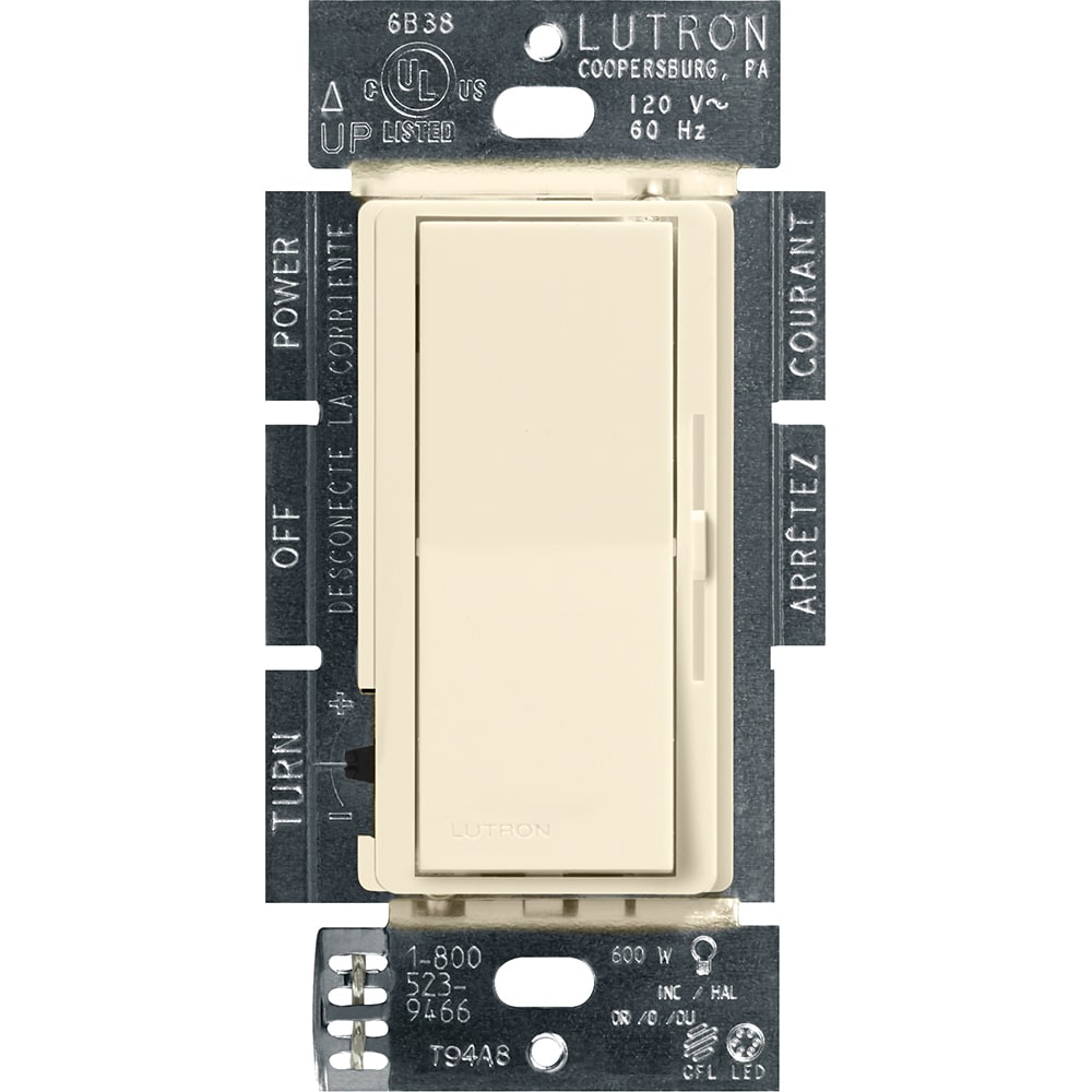 Lutron DVCL-253P-AL Diva LED+ Single-pole/3-way LED Rocker Light dimmer switch Almond