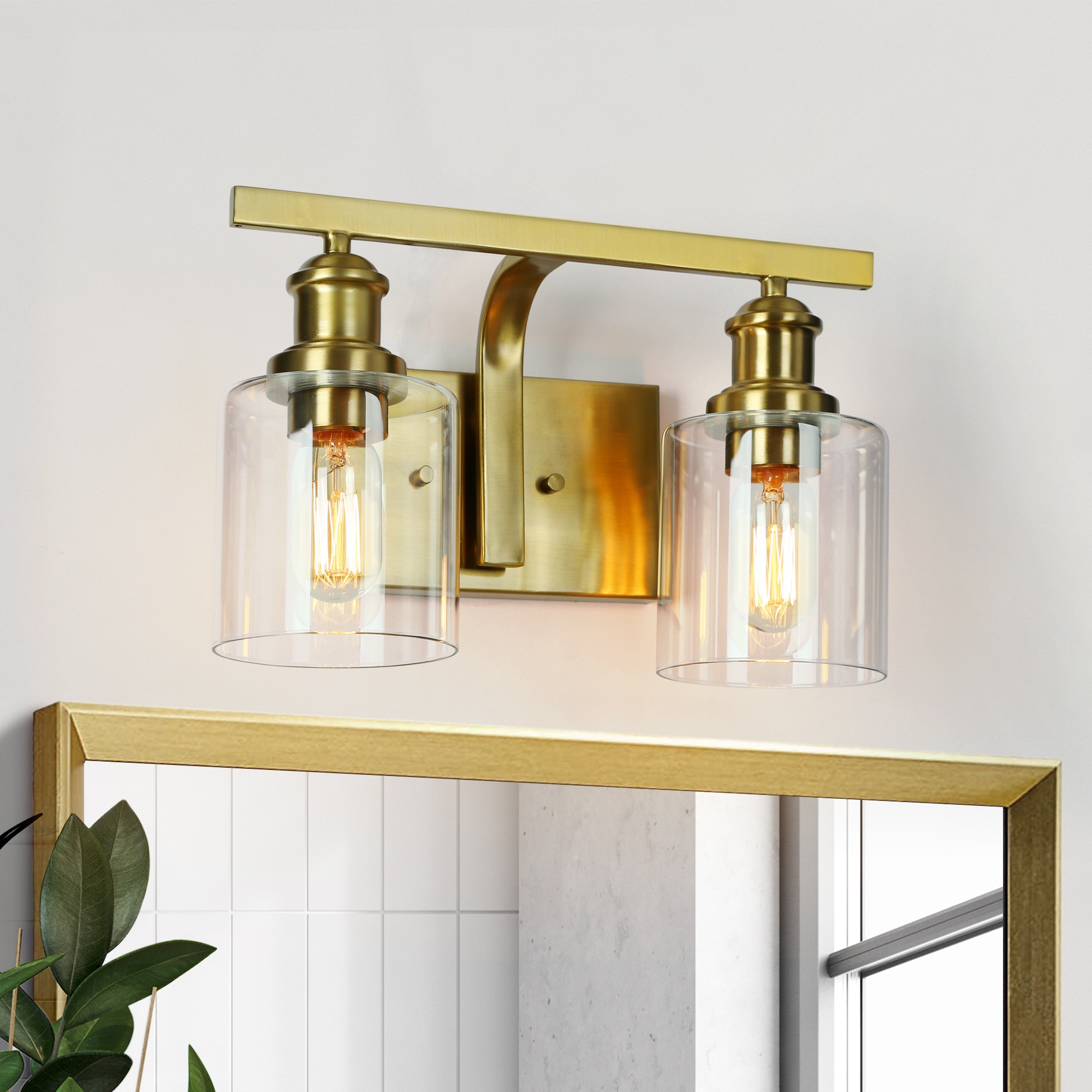 ZEVNI L3JUR36RW4567S47 Beecher 14-in 2 -Light Polished Gold Glam Vanity light