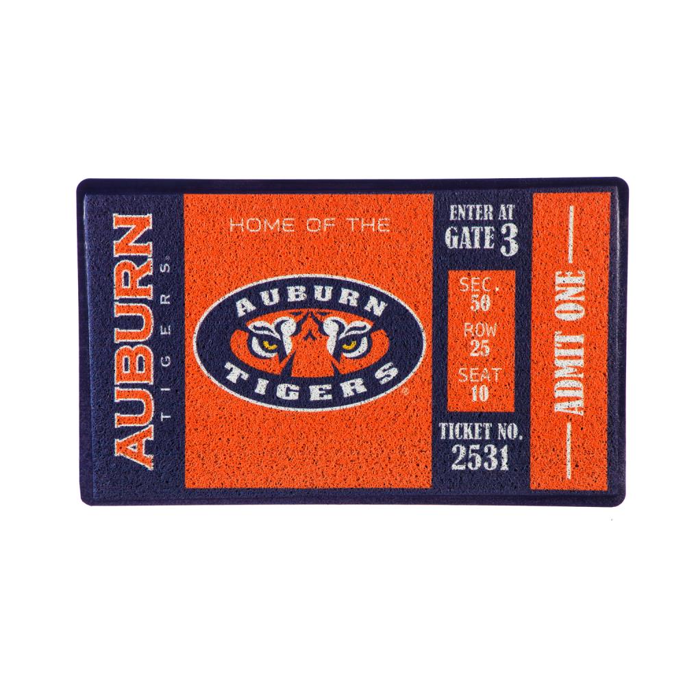 Team Sports America 41LM928 Auburn Tigers 2-ft x 3-ft Multi PVC Rectangular Outdoor Decorative Sports Door Mat