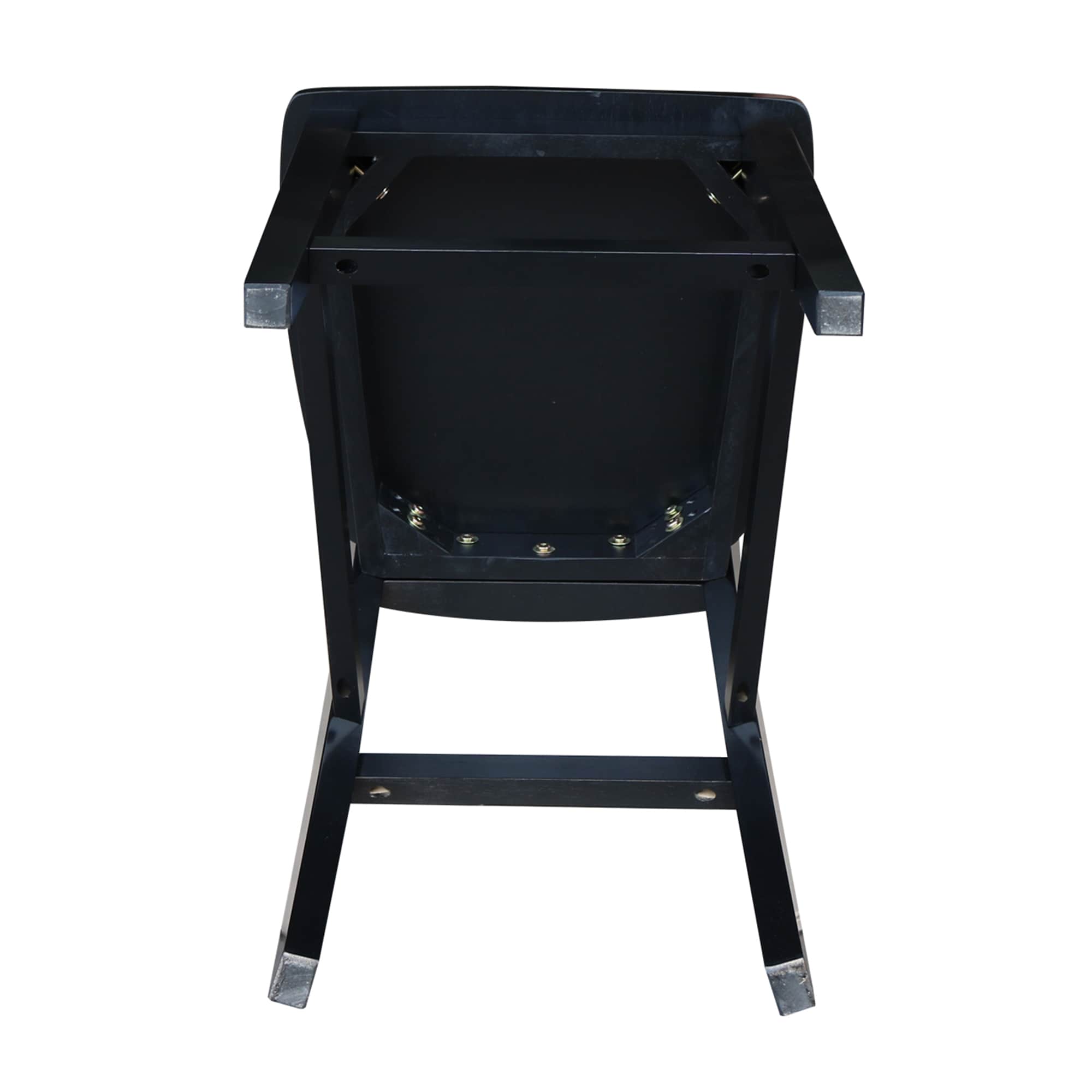 San Remo Solid Wood 24" Black Counter Height Stool