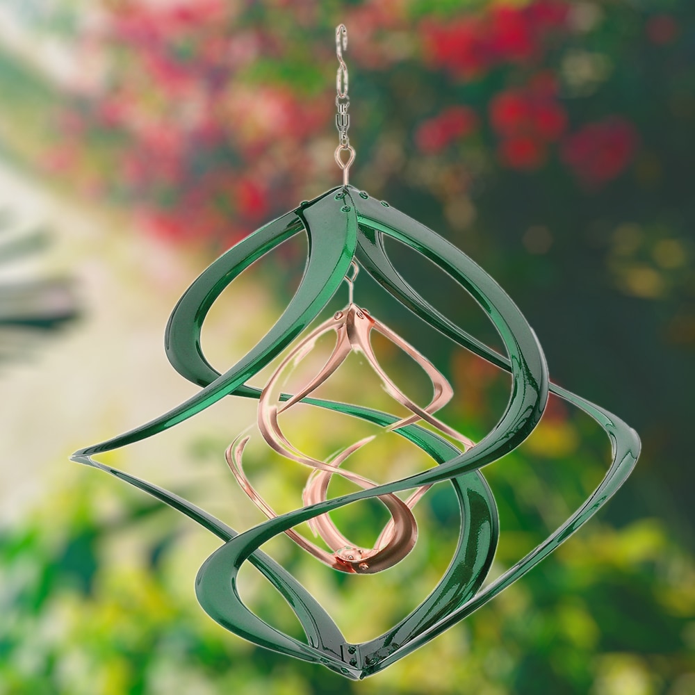 RCS Gifts Cosmix Copper Plated Metal and Green Steel Wind Spinner at ...