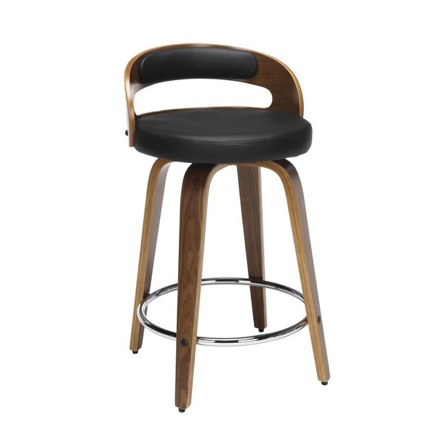 Ofm 161 Collection Black Counter Height, Mid Century Modern Bar Stools With Backs