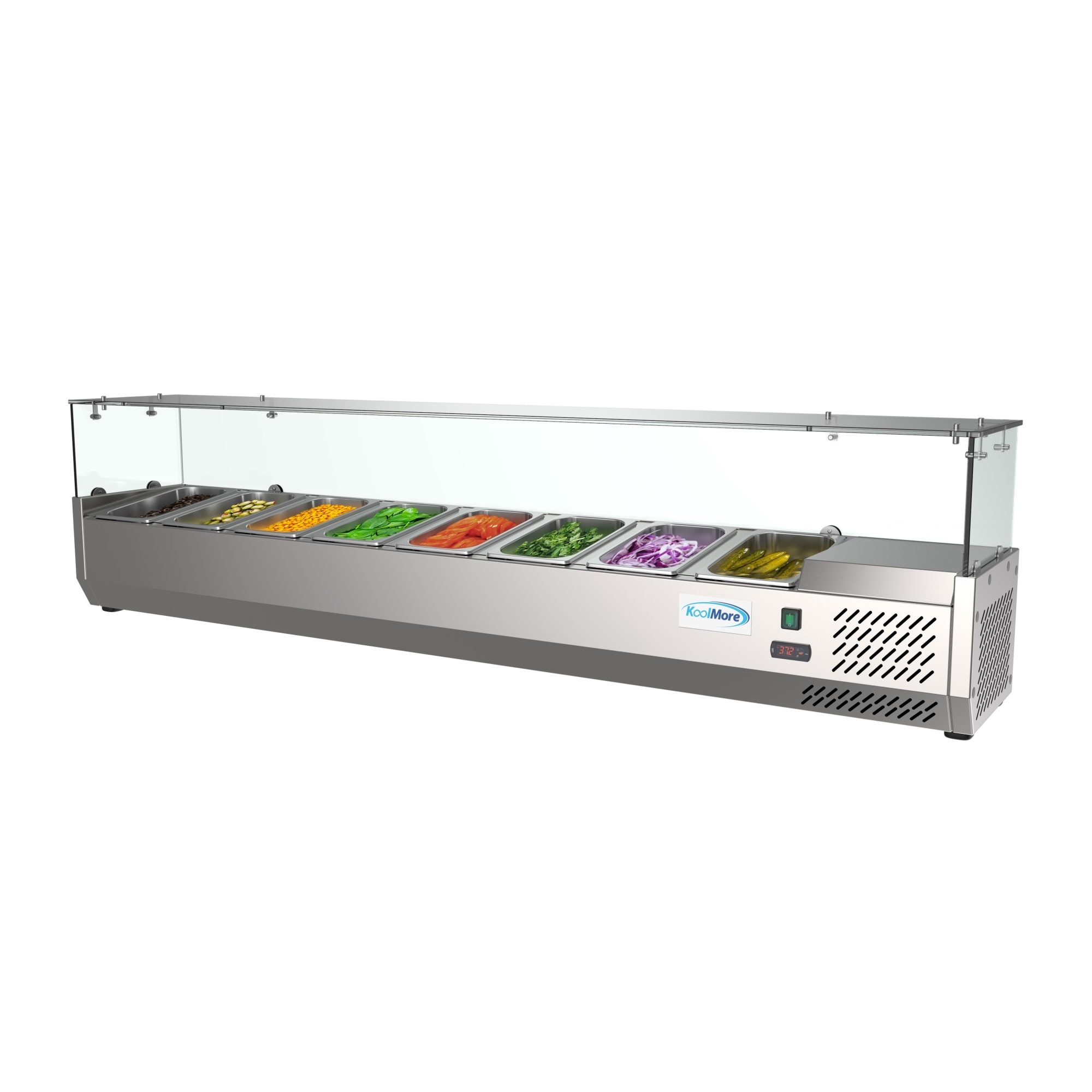 KoolMore SCDC-8P-SG 1-cu ft Commercial Refrigerators 1 Glass -Door Freezerless ( Stainless Steel )
