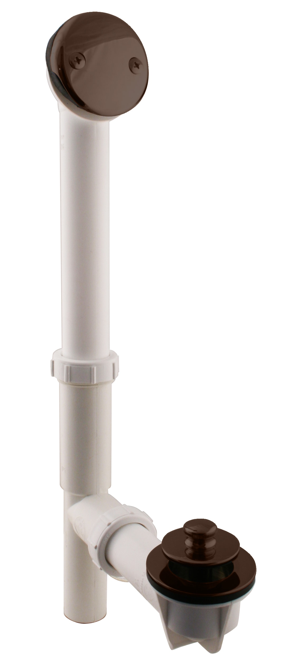 WESTBRASS 597244-12 Bath Waste with Pull and Plug 1-1/2 In. Tubular White In Oil Rubbed Bronze 597244-12