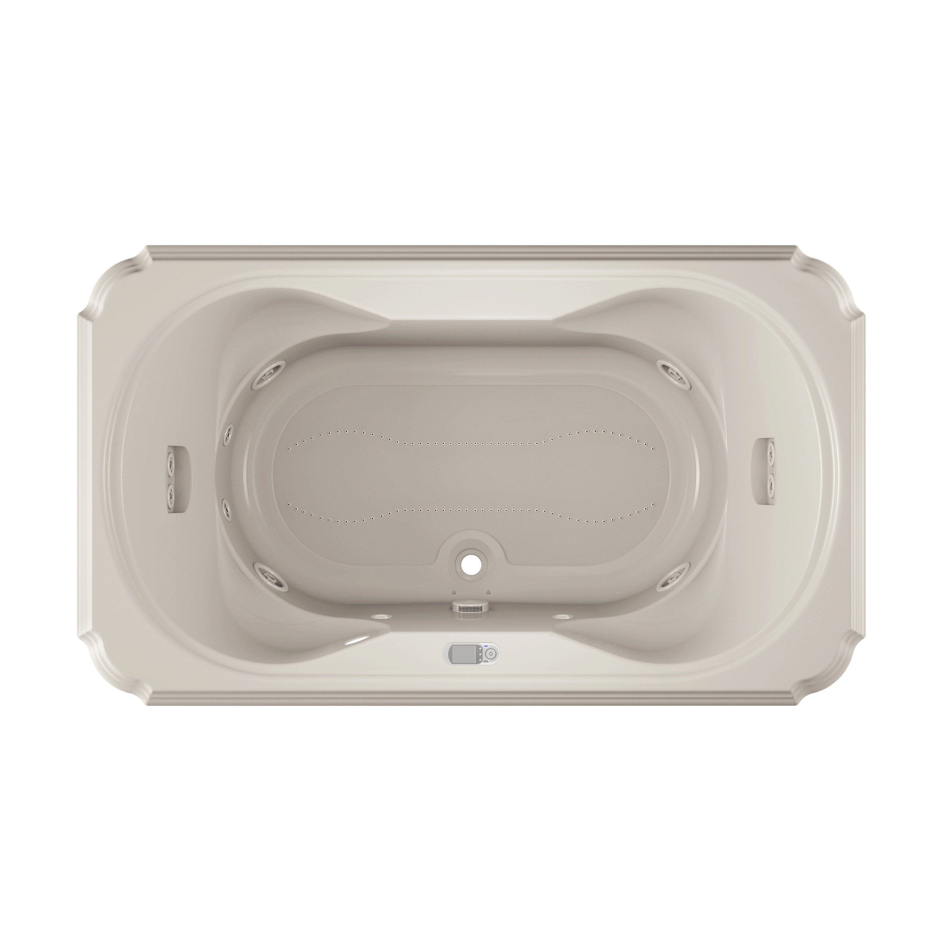 Jacuzzi MAR7242CCR5CWY Marineo 42.0-Inches x 72.0-Inches Oyster Acrylic Rectangular Drop-in Whirlpool and air bath combination tub ( Center Drain )