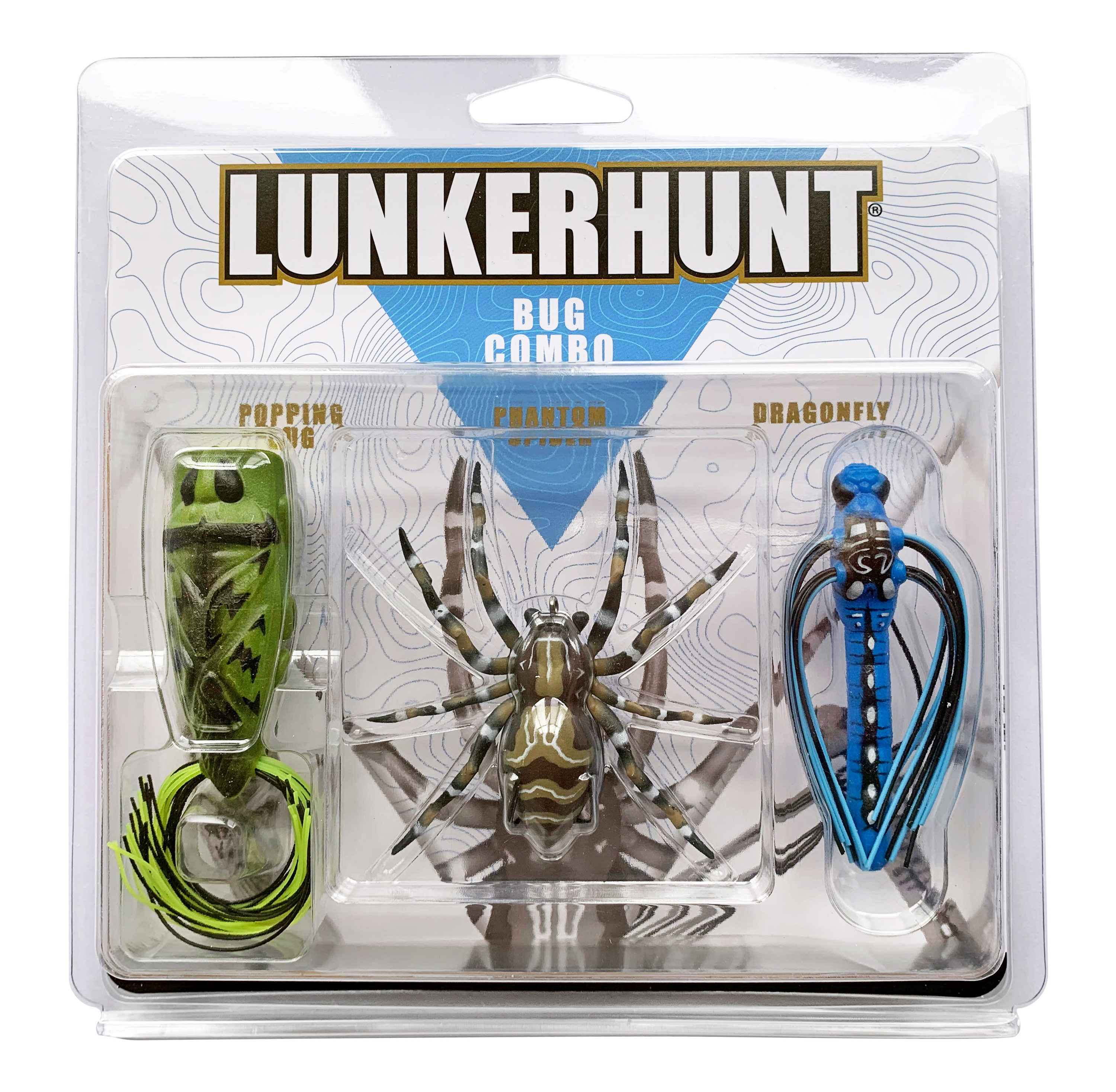 LUNKERHUNT Bug Combo Popping Bug, Dragonfly, Phantom Spider