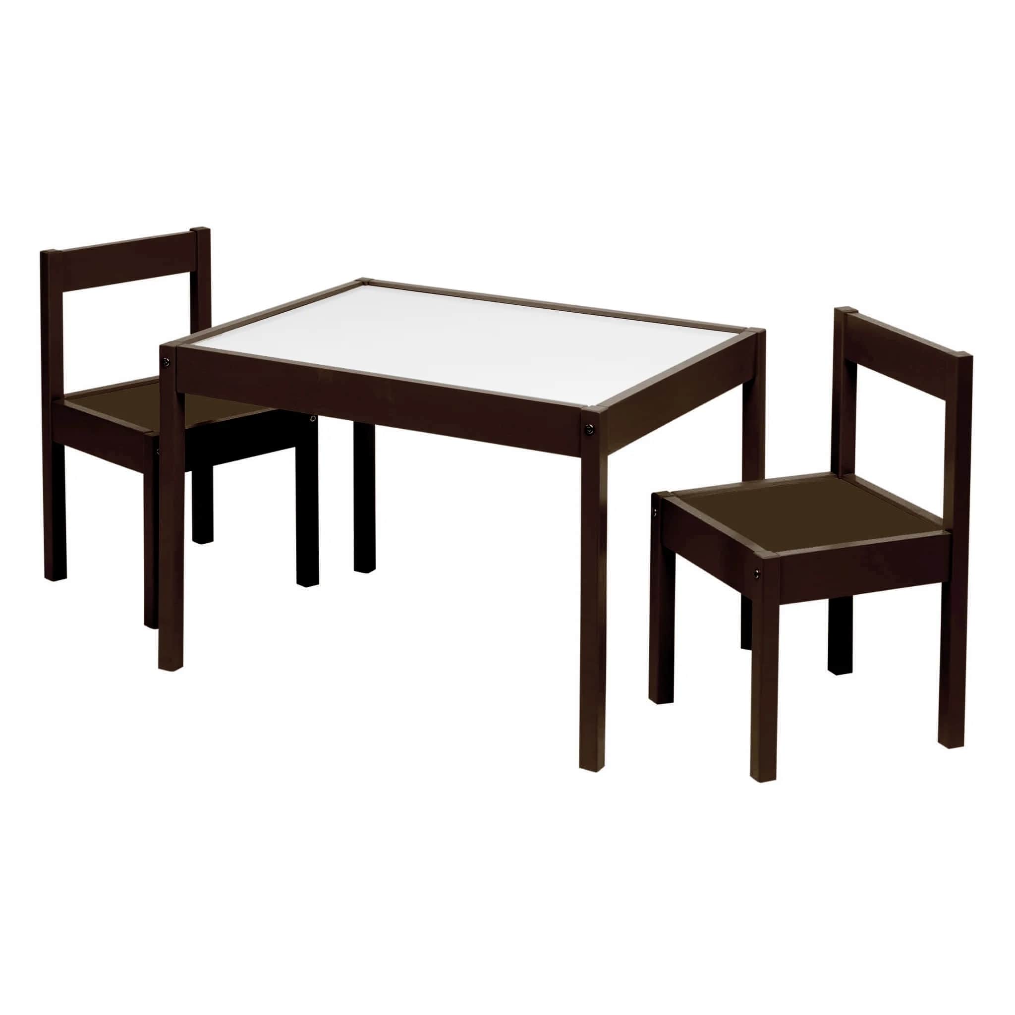 Vintage 736750214ESPRESSO Child 3-Piece Table and Chairs Set in White Age Group 1 to 5 Years Old