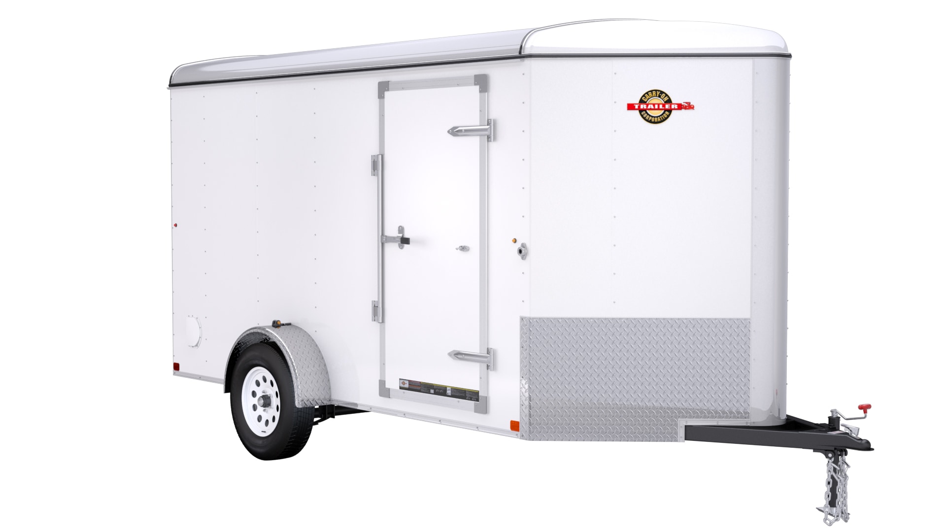 Carry-On Trailer 12-ft x 6-ft White Enclosed Trailer with Ramp and