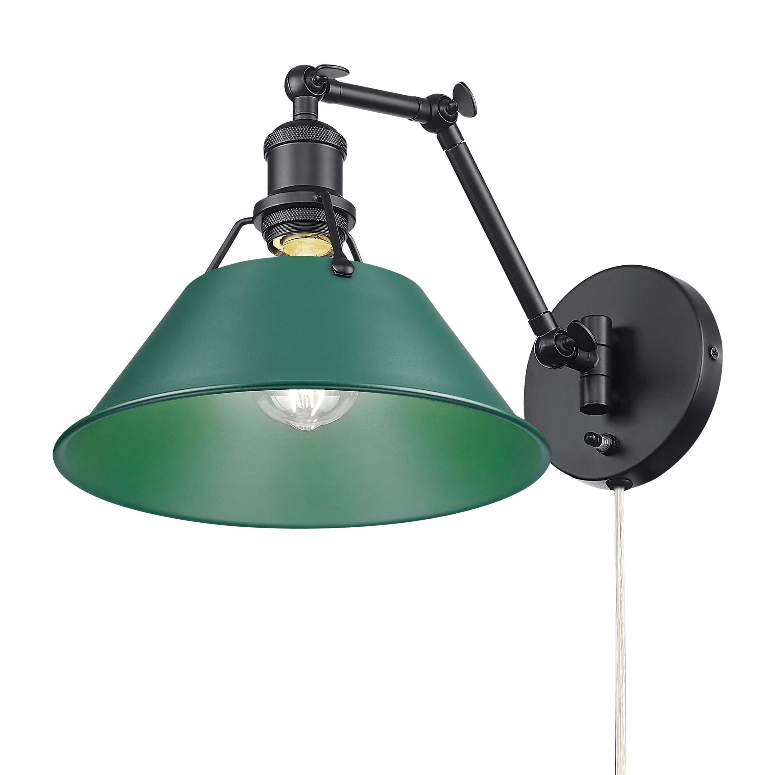 Golden Lighting 3306-A1W BLK-GN Orwell 11.5-in 1 -Light Matte Black Transitional Vanity light