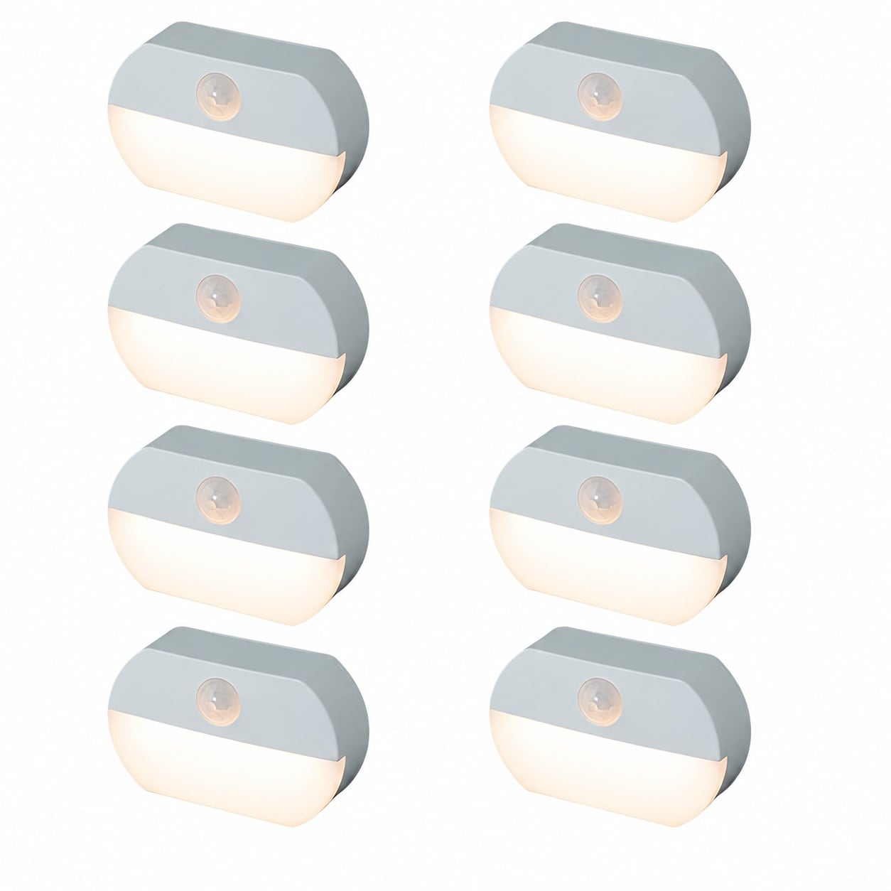Aoibox 8 Pack Indoor Motion Sensor LED Night Lights cord-free Stick ...