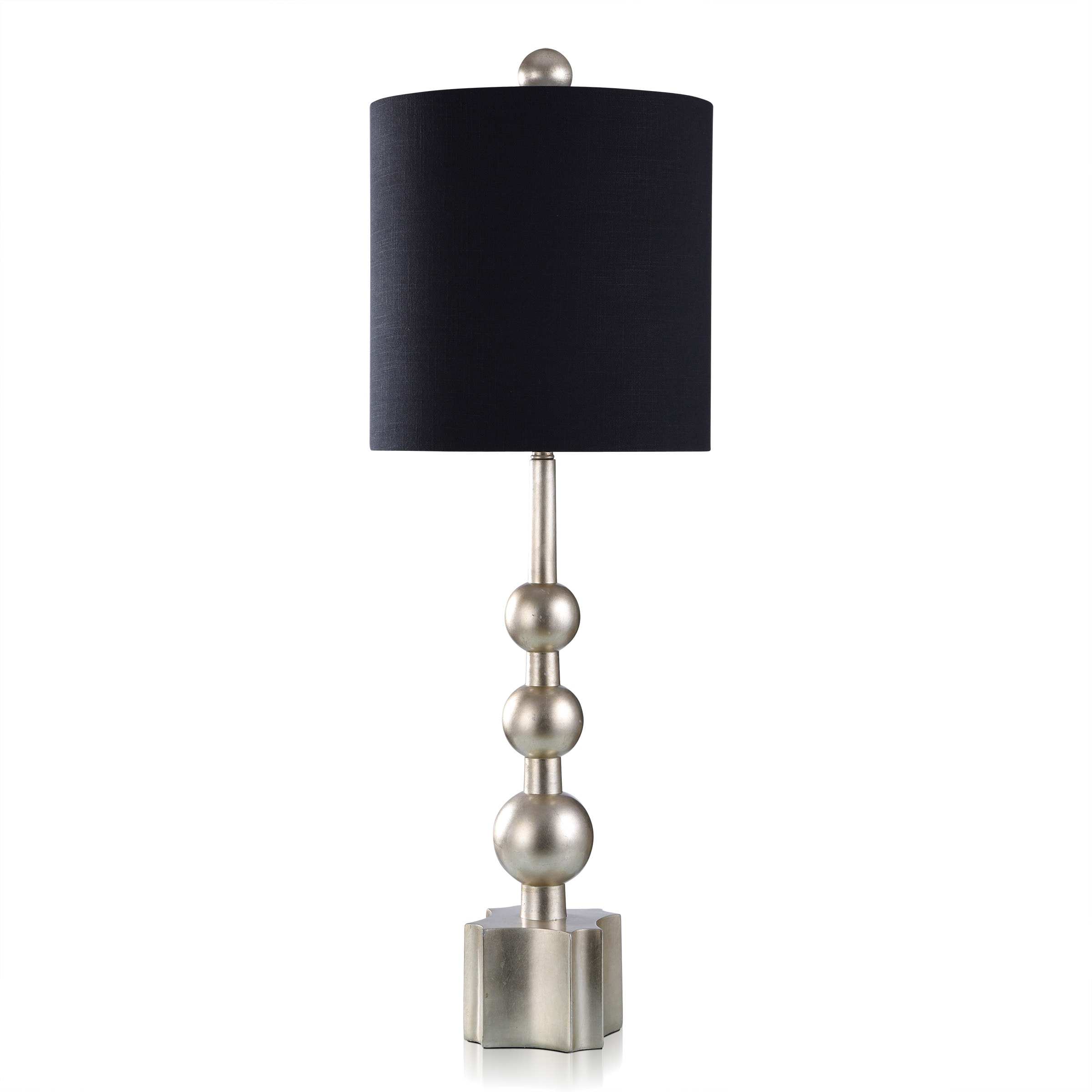 StyleCraft Home Collection DFL331323DS Dann Foley Silver 3-way Table Lamp with Plastic Shade