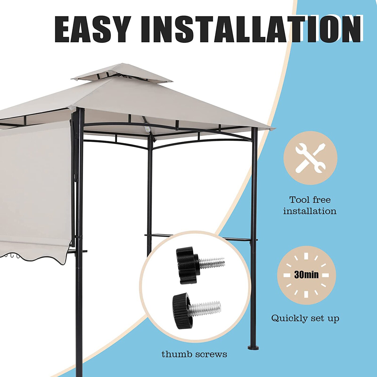 StarEcho SKPE-GREY Wood-Resin-Gazebos - View #3
