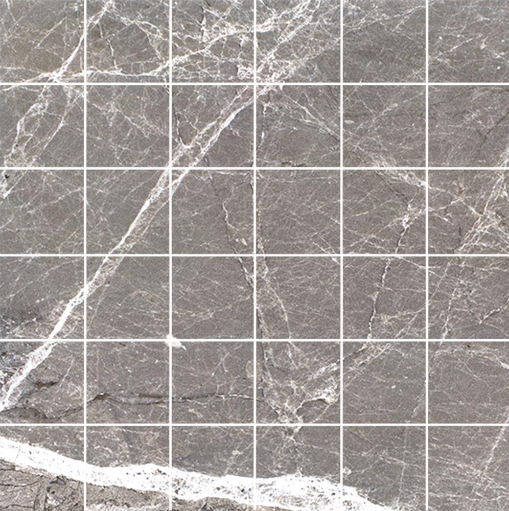 FLOORS 2000 LUNARMOMGRAY Lunar Gray 12-in x 12-in Glazed Porcelain Uniform Squares Mosaic Floor Tile