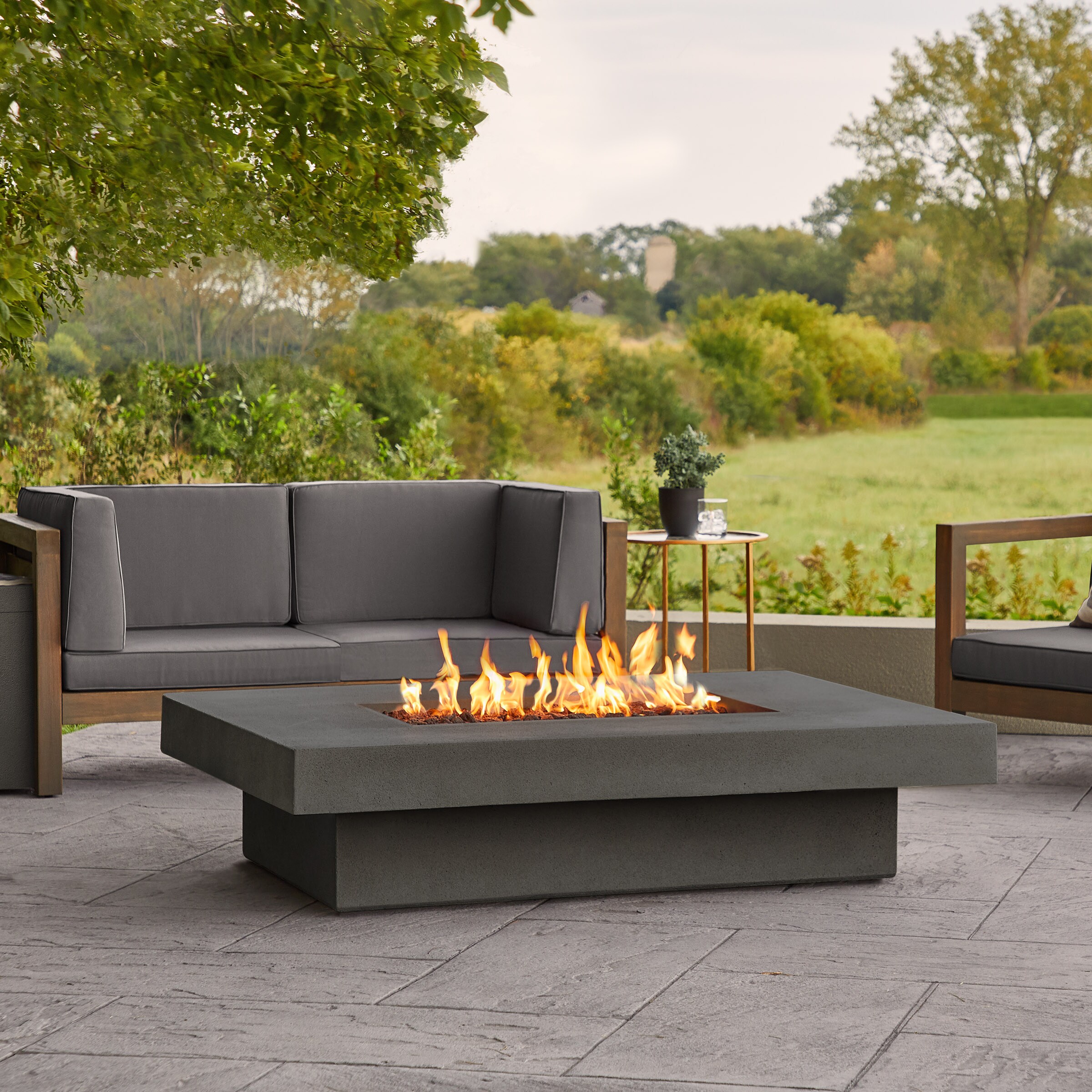 Real Flame 1581LP-CBN 65000 -BTU Carbon Composite Liquid propane Outdoor Fireplace