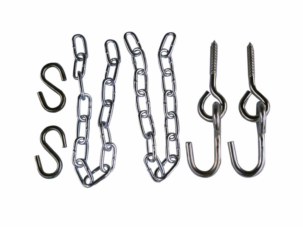 Vivere Hammock Hanging Kit - Silver, Includes Eye Bolts, Chain, and S-Hooks  - Gray Patio Furniture Accessory in the Hammock Accessories department at