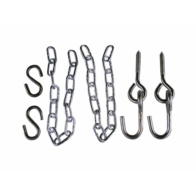 Vivere Hammock Hanging Kit - Silver, Includes Eye Bolts, Chain, and S-Hooks  - Gray Patio Furniture Accessory in the Hammock Accessories department at