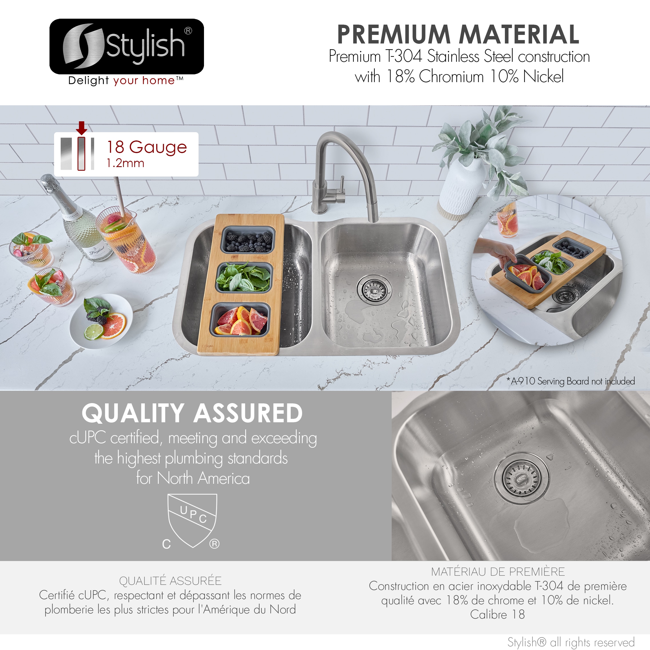 Stylish S-200T1 Kitchen-Sinks - View #3