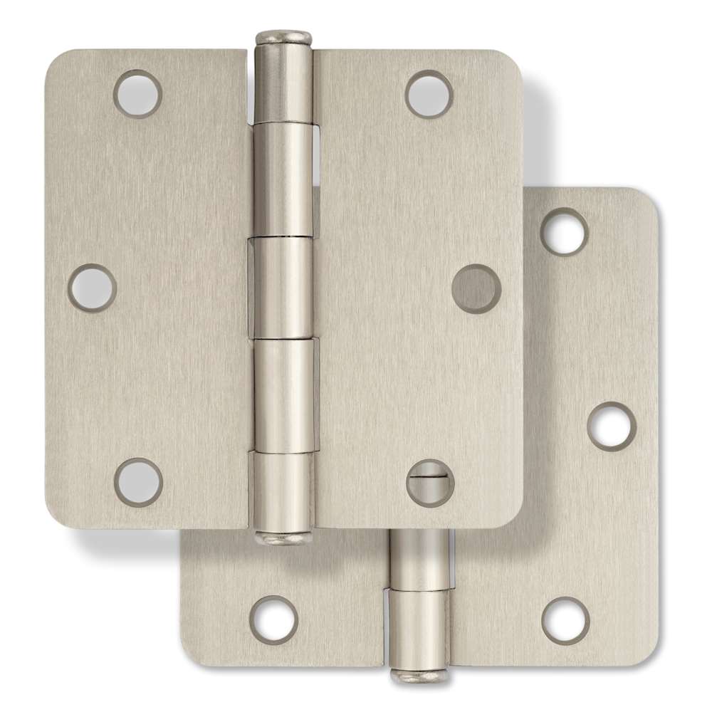 Miseno MDH3512 31/2 x 31/2 Plain Bearing 1/4 Inch Radius Corner Door Hinge Pair #MDH3512SN